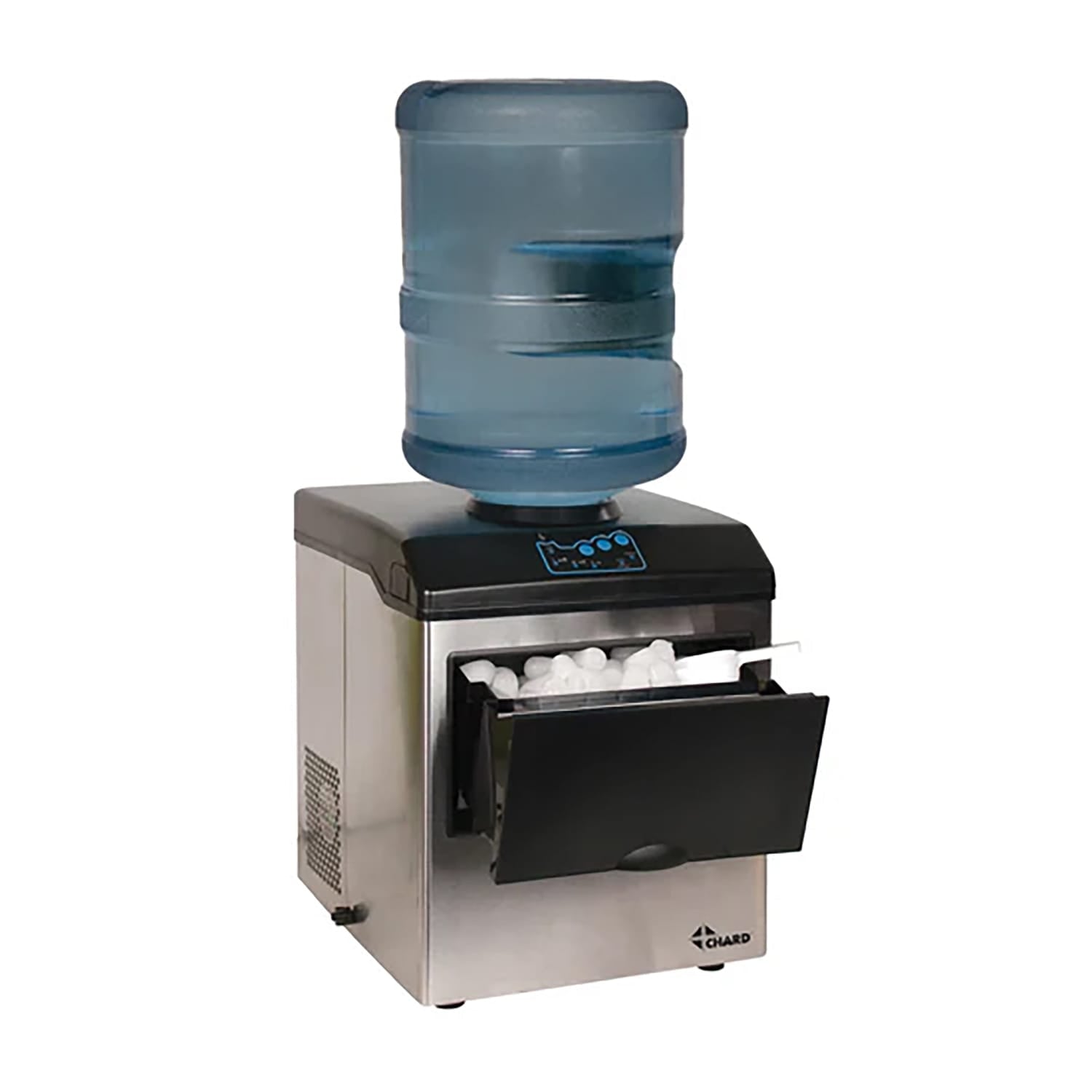 Chard Stainless Steel Ice Maker and Water-Jug Water Dispenser, 33 Lbs. of Ice per Day