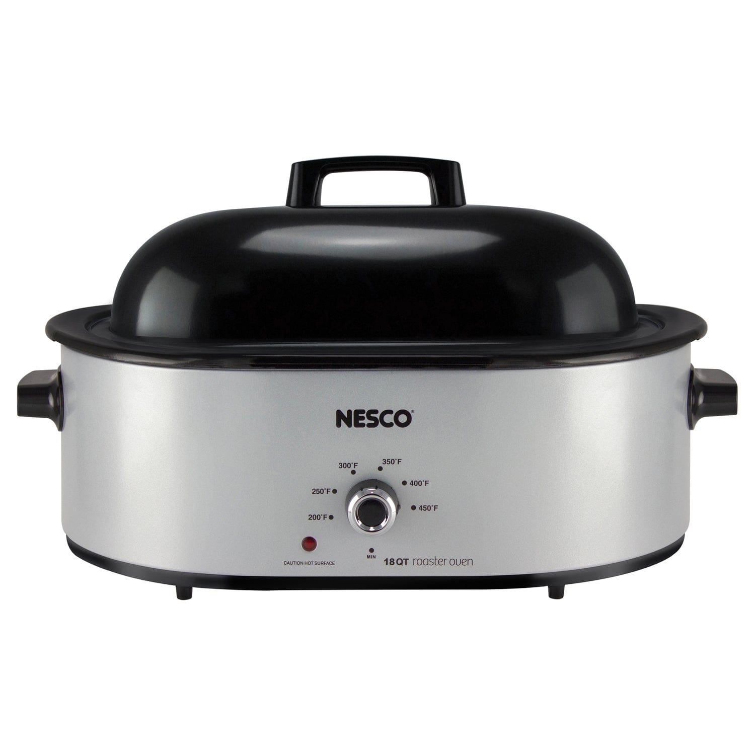 Nesco 18-Qt. 1450-Watt Roaster with Porcelain Cookwell, Silver
