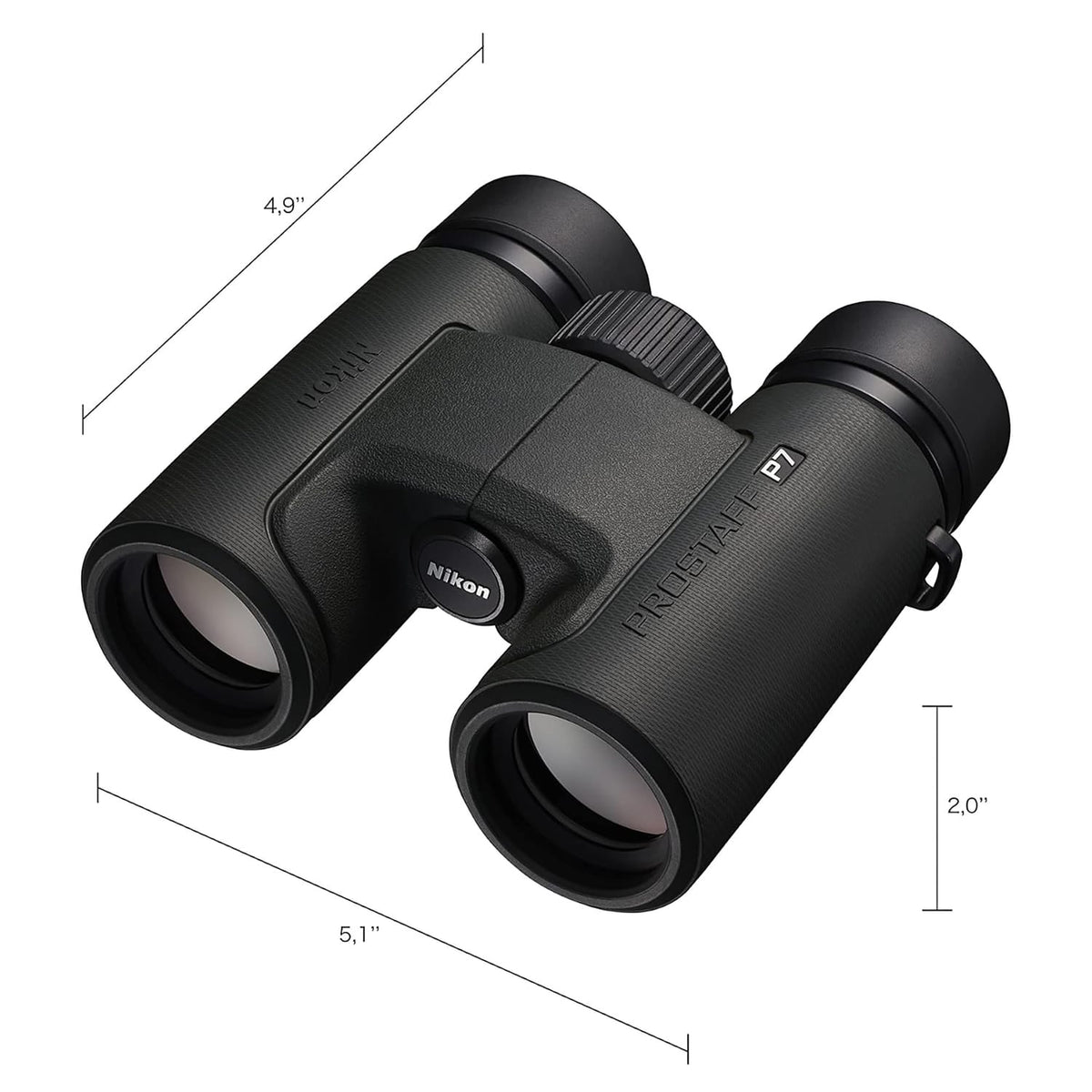 Nikon PROSTAFF P7 8x30 Binoculars with Neck Strap, Case, and Caps