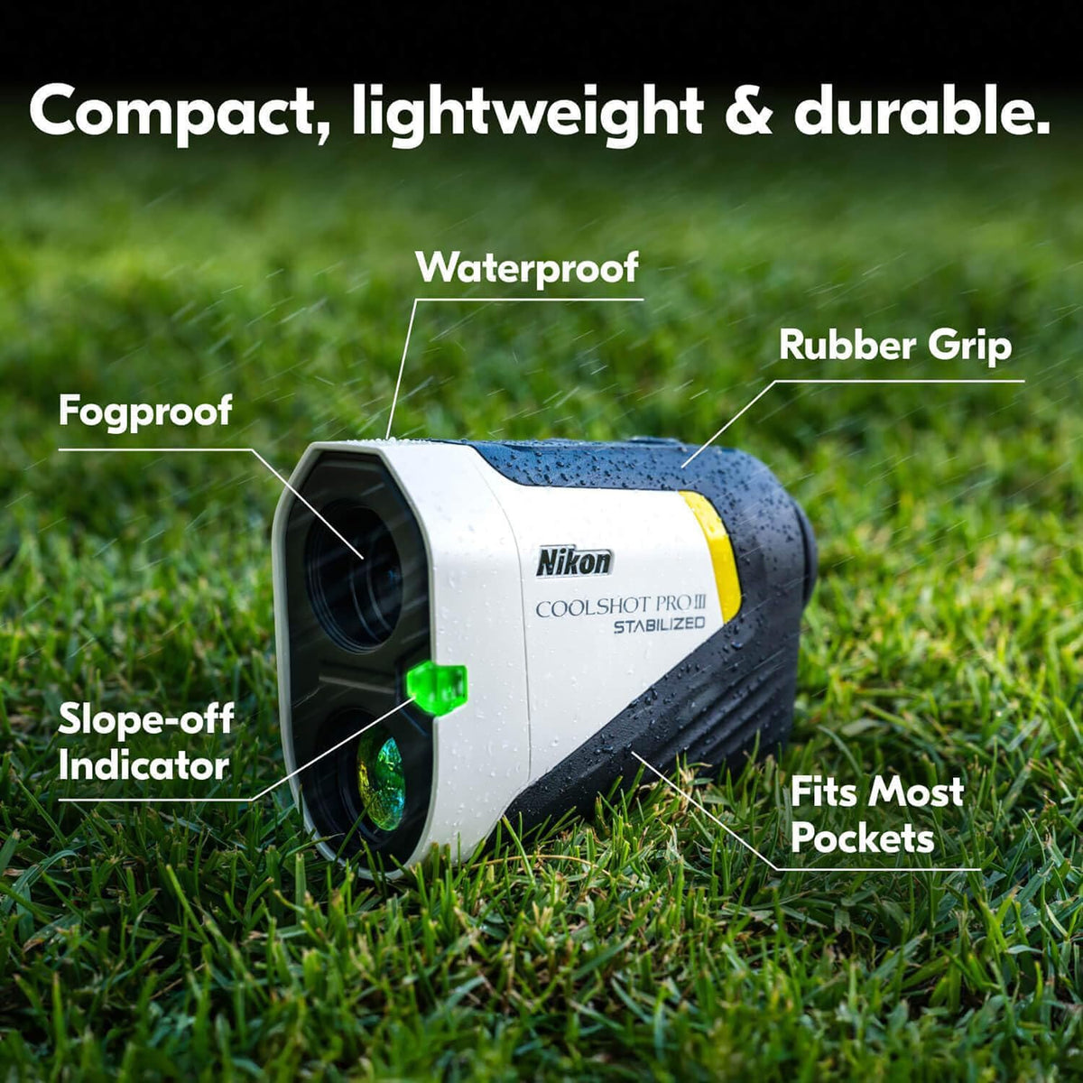 Nikon COOLSHOT PROIII STABILIZED Laser Rangefinder Monocular with Battery and Case