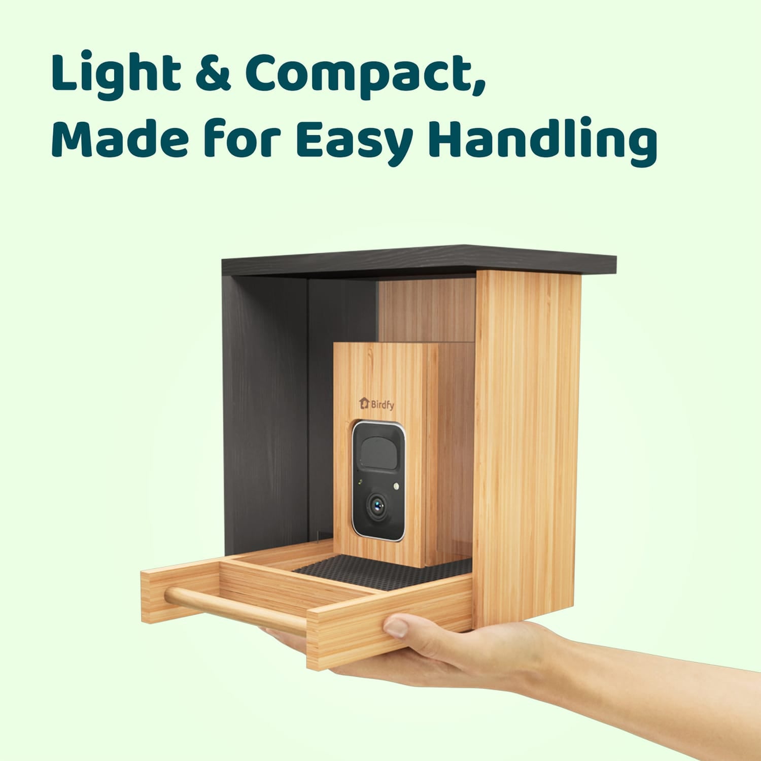 Birdfy Feeder Bamboo Mini with Camera, Solar Panel, and AI by Subscription