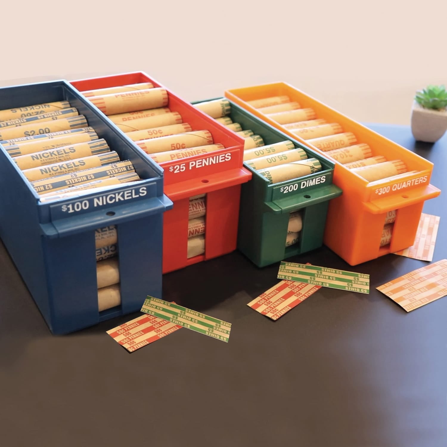 Nadex Coins Large Capacity Rolled Nickels Coin Storage Box