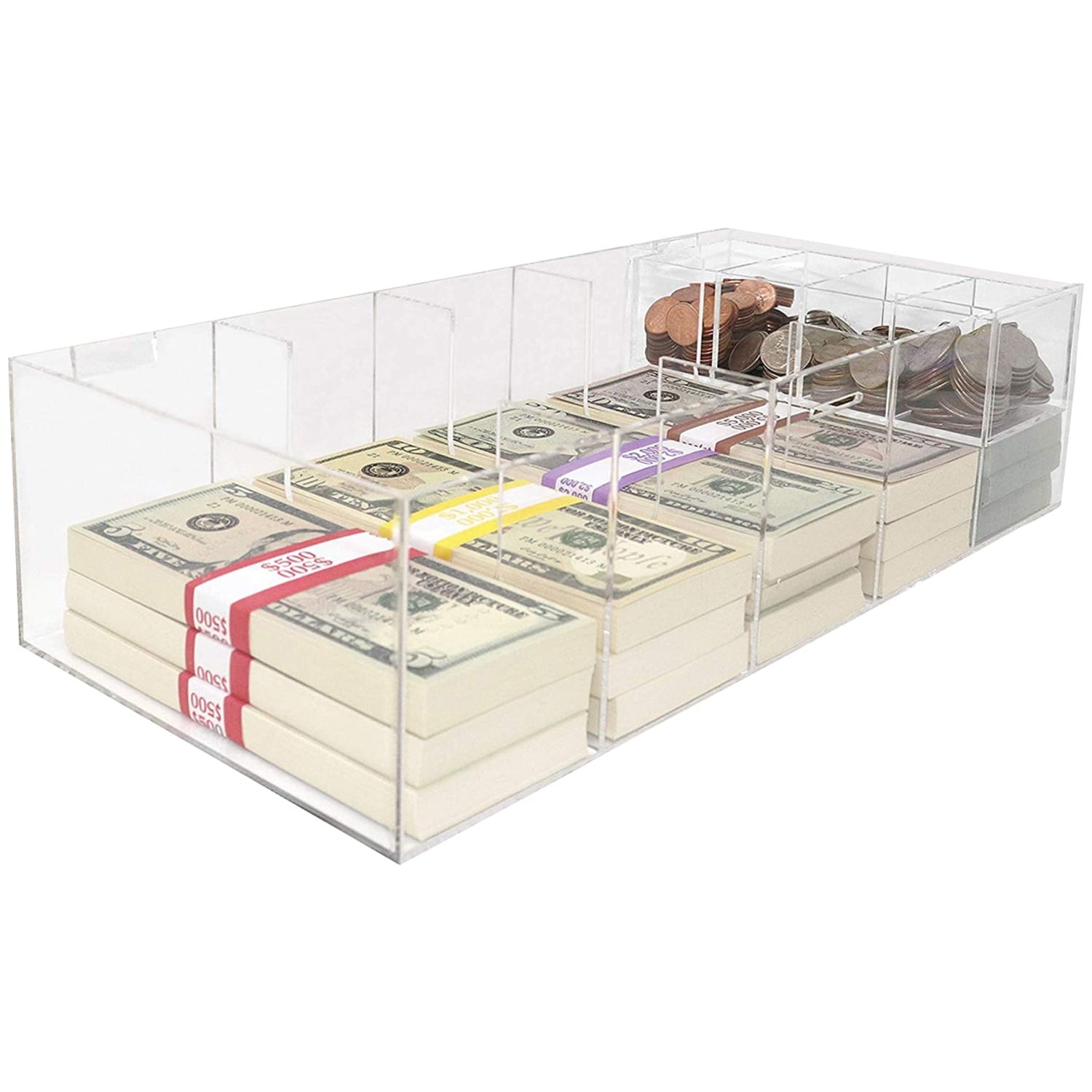 Nadex Coins 5-Compartment Currency Tray with Coin Tray