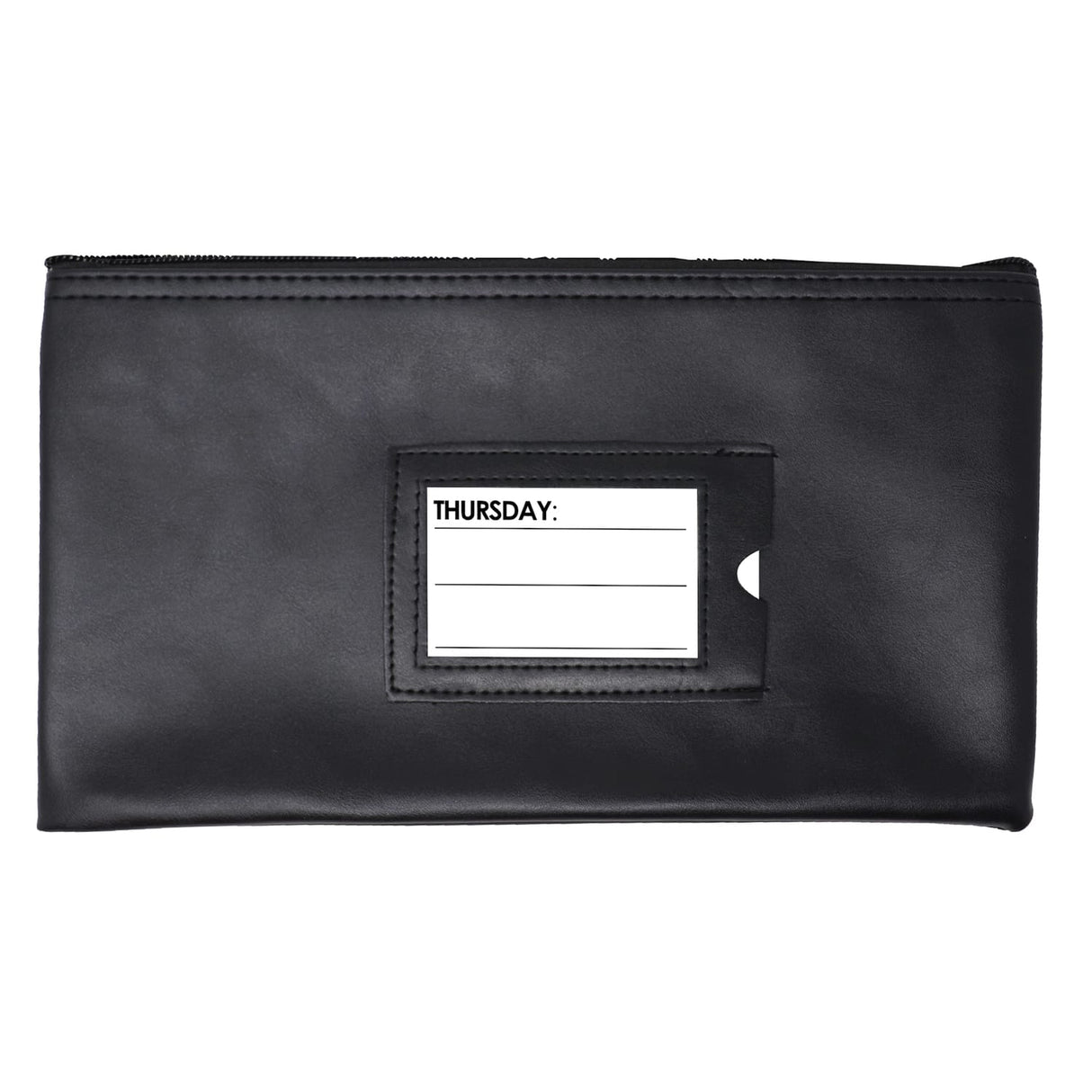 Nadex Coins Vinyl 7-Day Pack of Zippered Bank Deposit Cash and Coin Bags with Card Window, Black