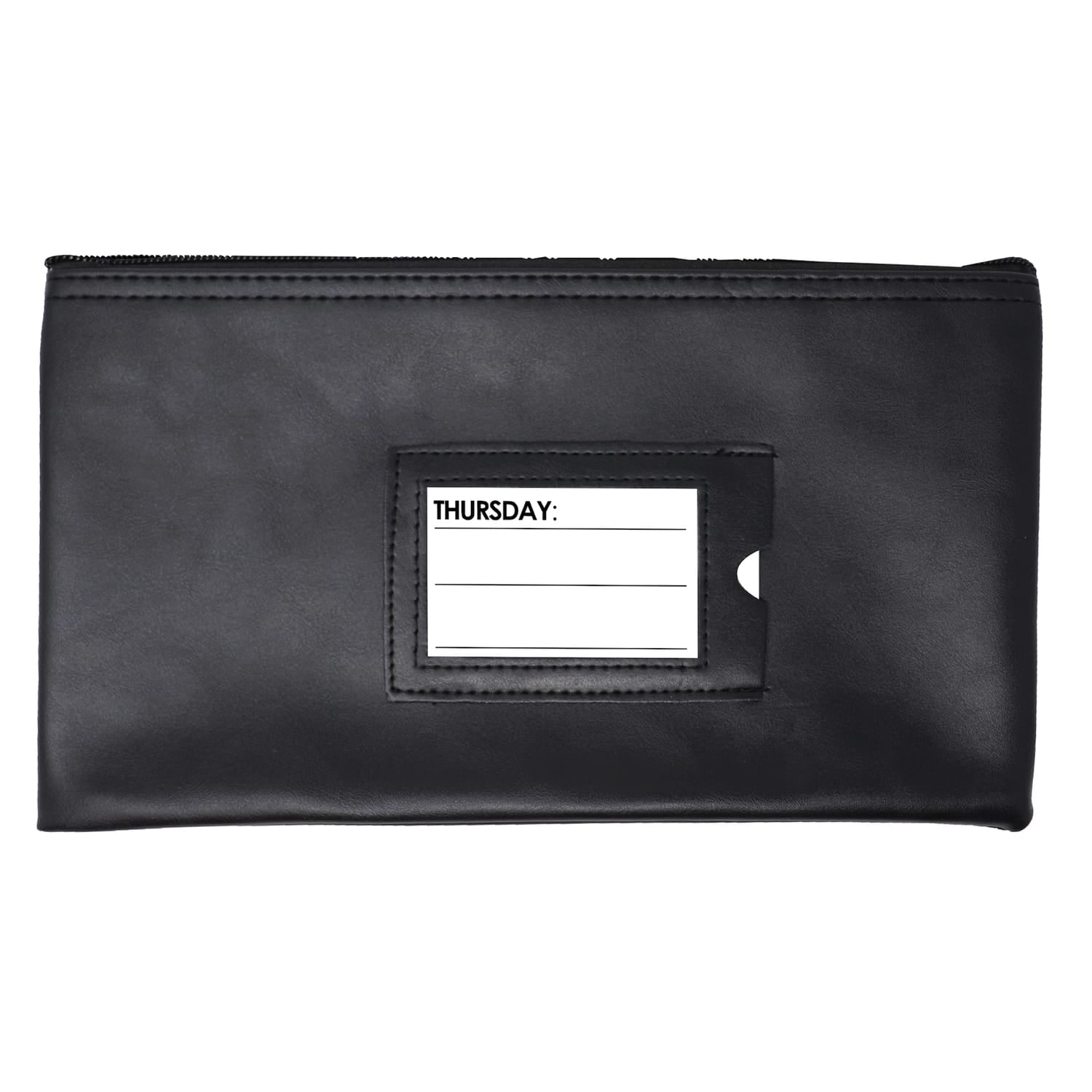 Nadex Coins Vinyl 7-Day Pack of Zippered Bank Deposit Cash and Coin Bags with Card Window, Black