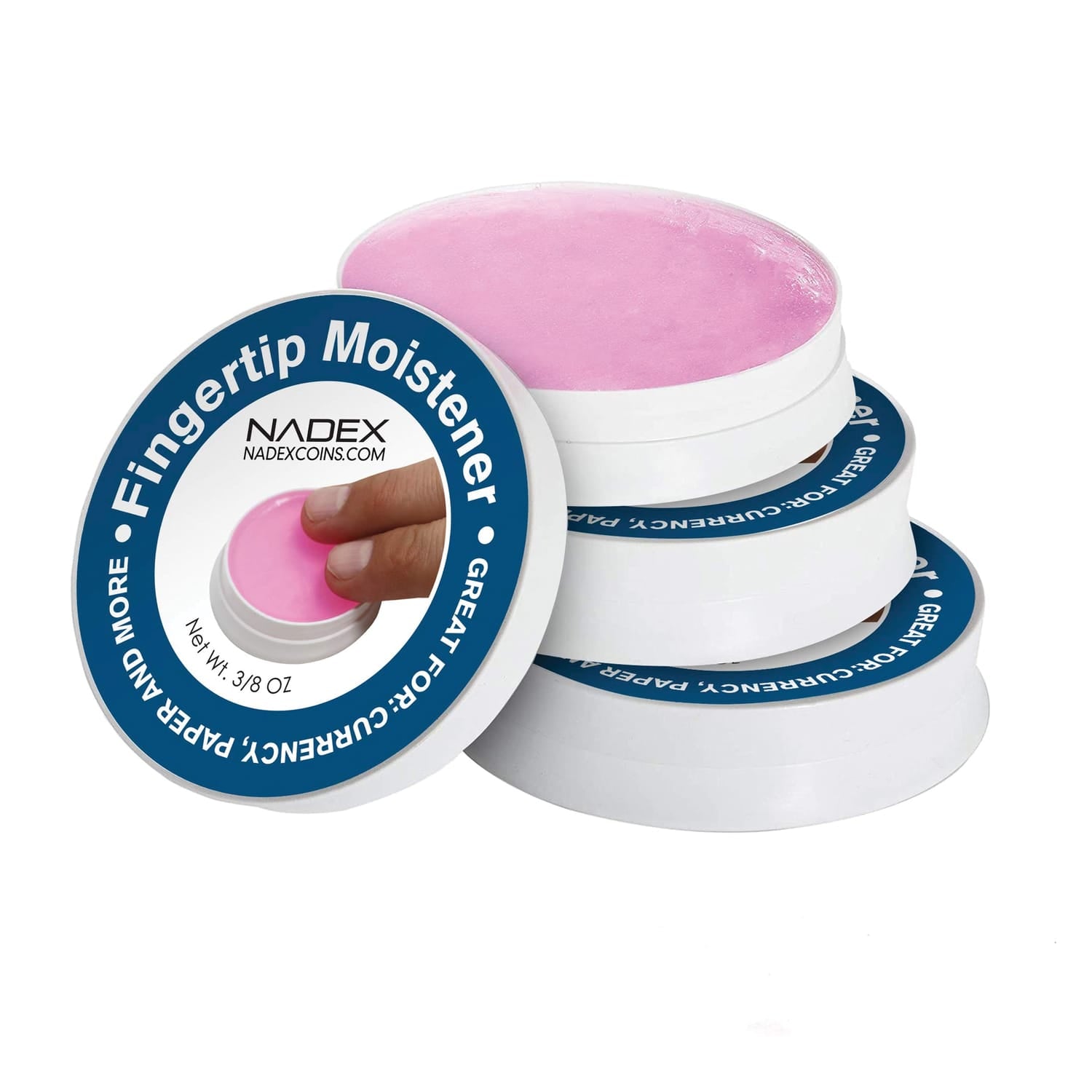 Nadex Coins Fingertip Moistener Pads, 3 Pack