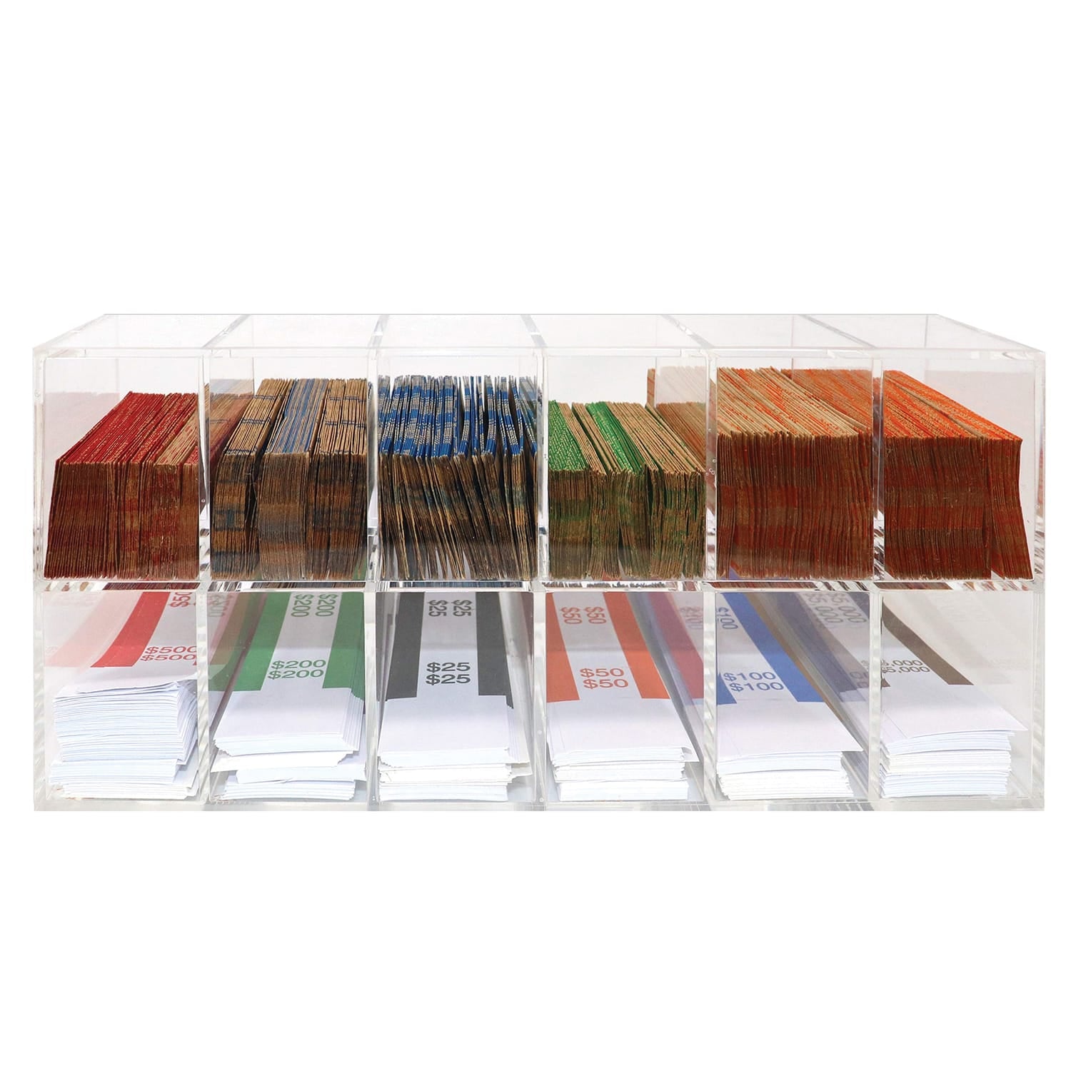 Nadex Coins Acrylic Bills and Coins Wrappers Tray