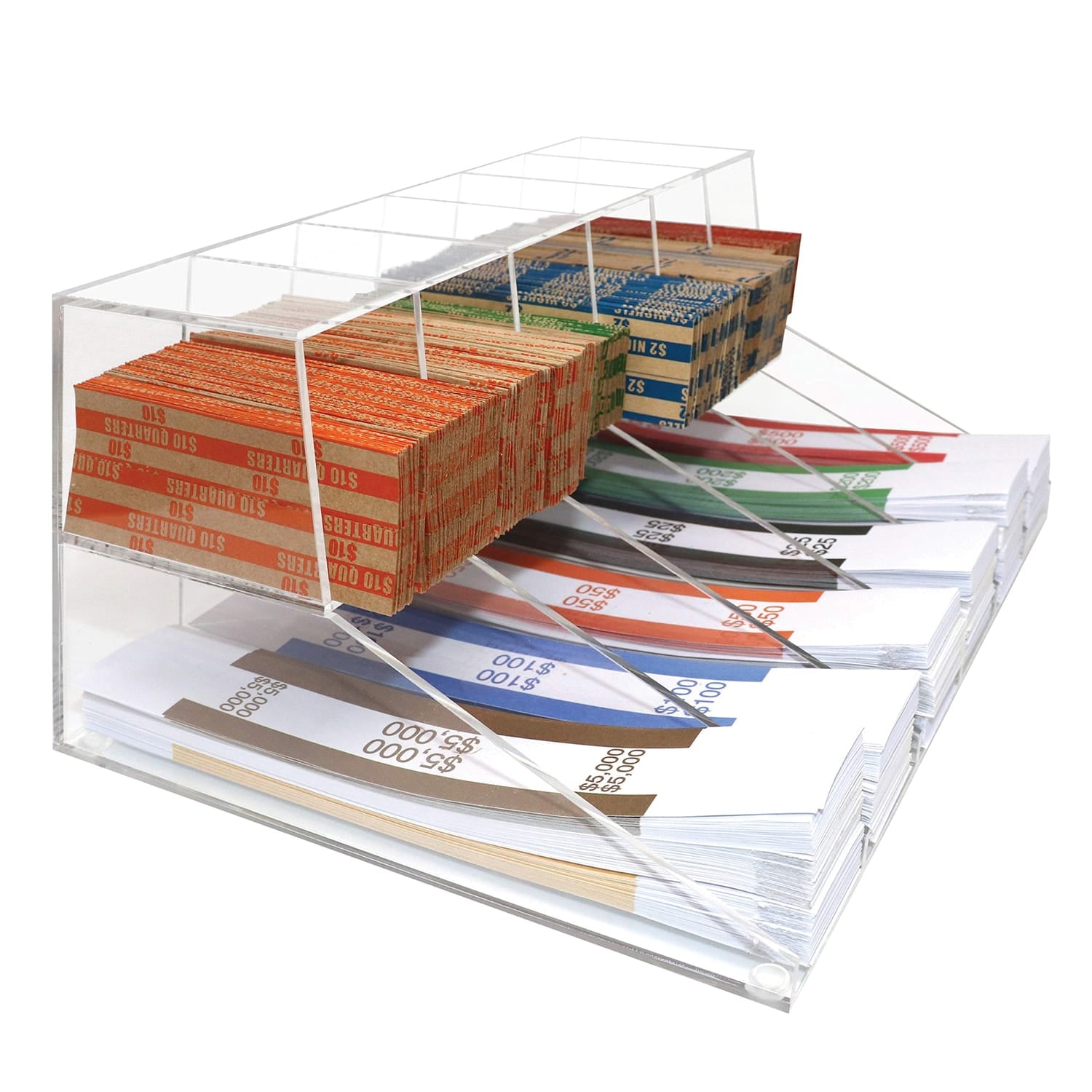 Nadex Coins Acrylic Bills and Coins Wrappers Tray