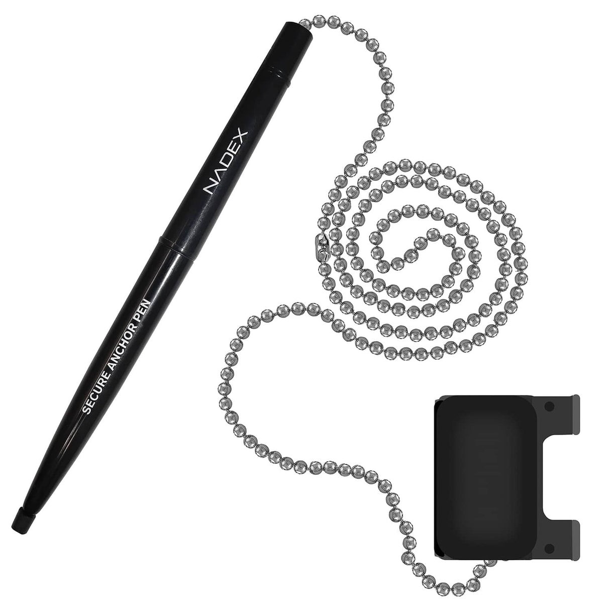 Nadex Coins Ball and Chain Security Pen Set, 4 Pen, Black