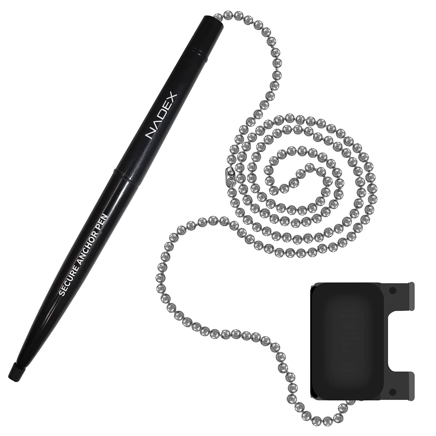 Nadex Coins Ball and Chain Security Pen Set, 4 Pen, Black