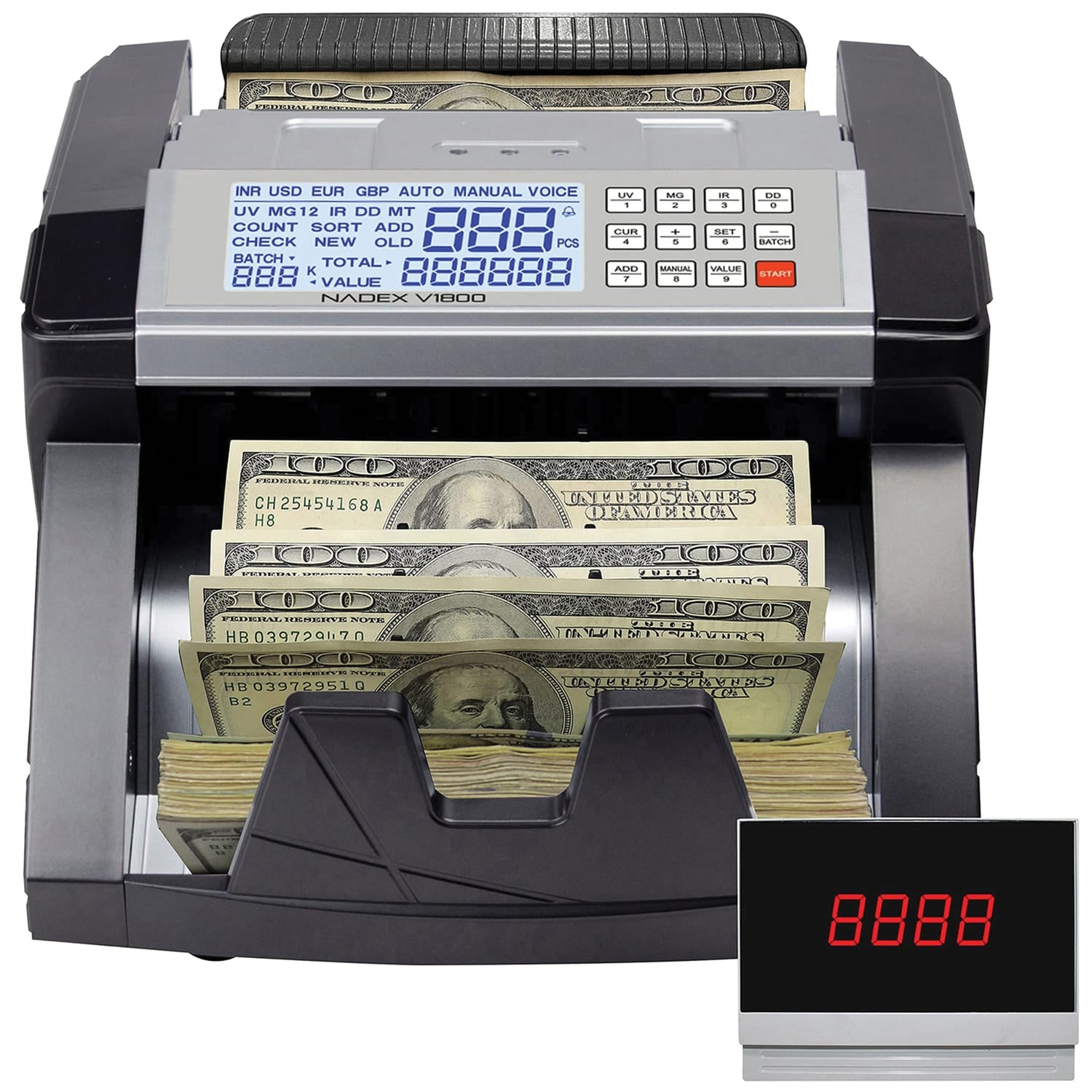 Nadex Coins V1800 Money Counter and Counterfeit Detector