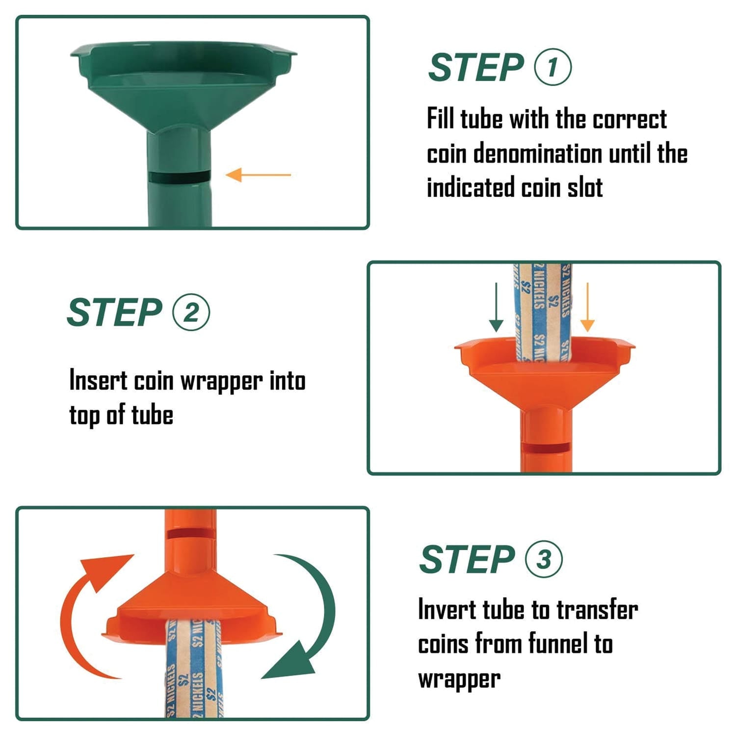 Nadex Coins 252 Coin Wrappers with Coin-Sorter Tubes