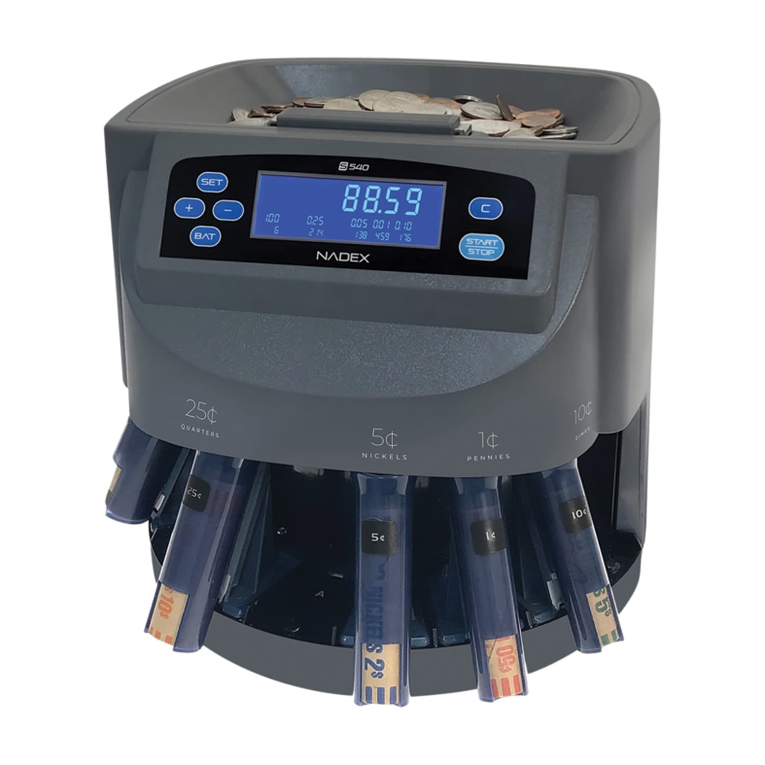 Nadex Coins S540 Coin Counting Sorter and Coin Roll Wrapper