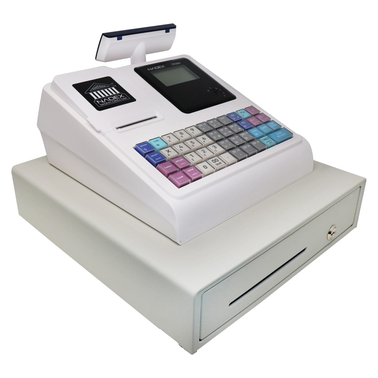 Nadex Coins CR360 Thermal-Print Electronic Cash Register, White
