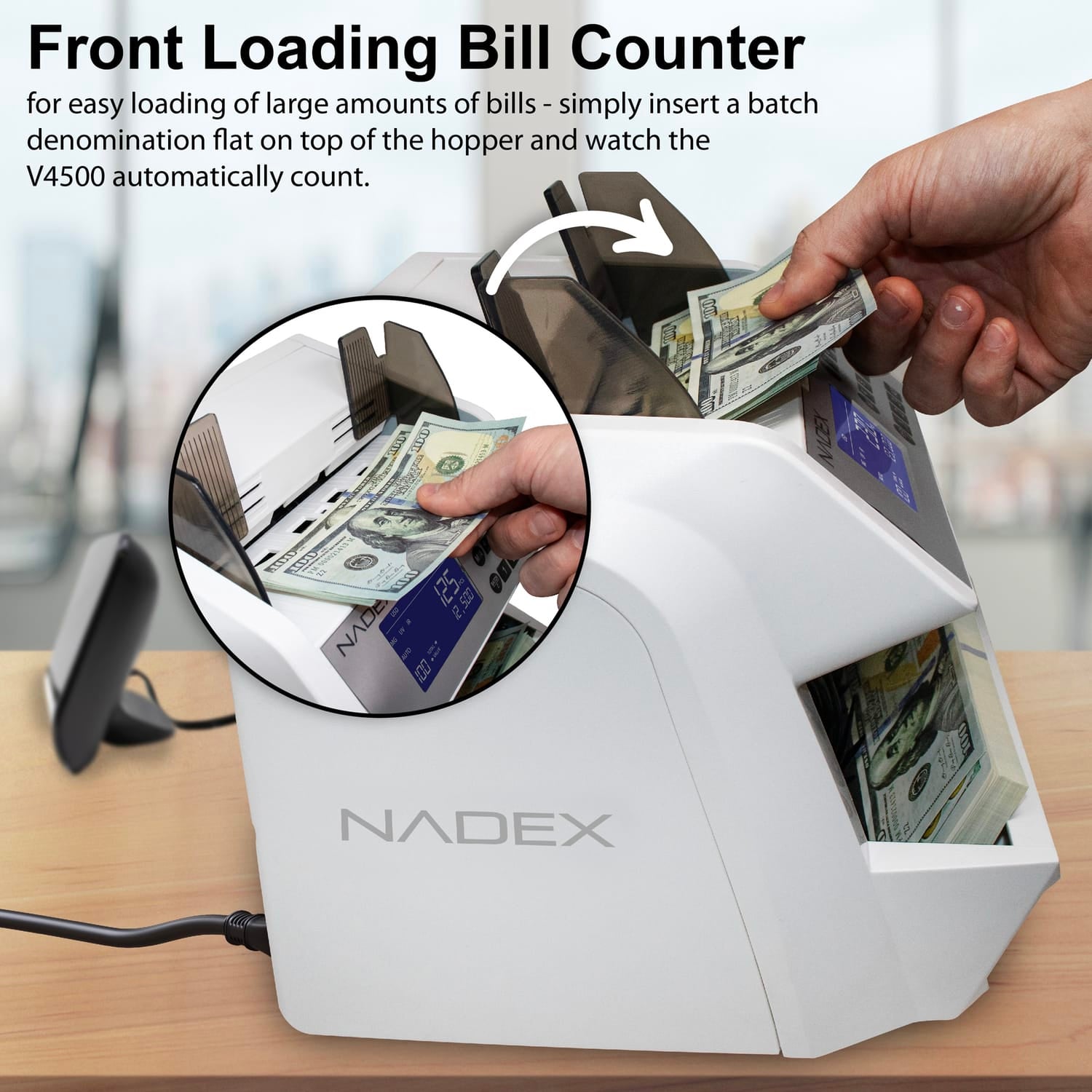 Nadex Coins V4500 Front-Loading Bill Counting Machine