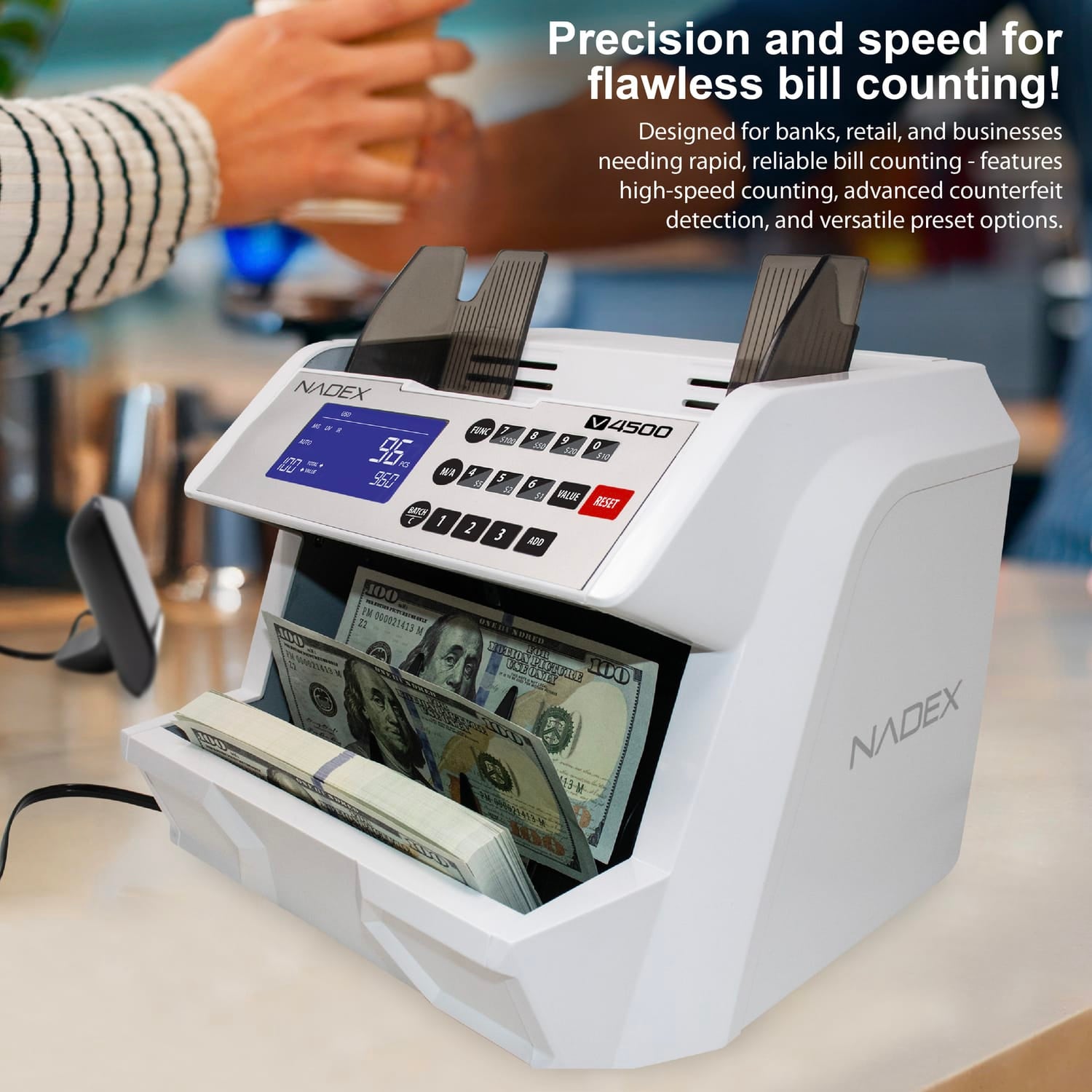 Nadex Coins V4500 Front-Loading Bill Counting Machine