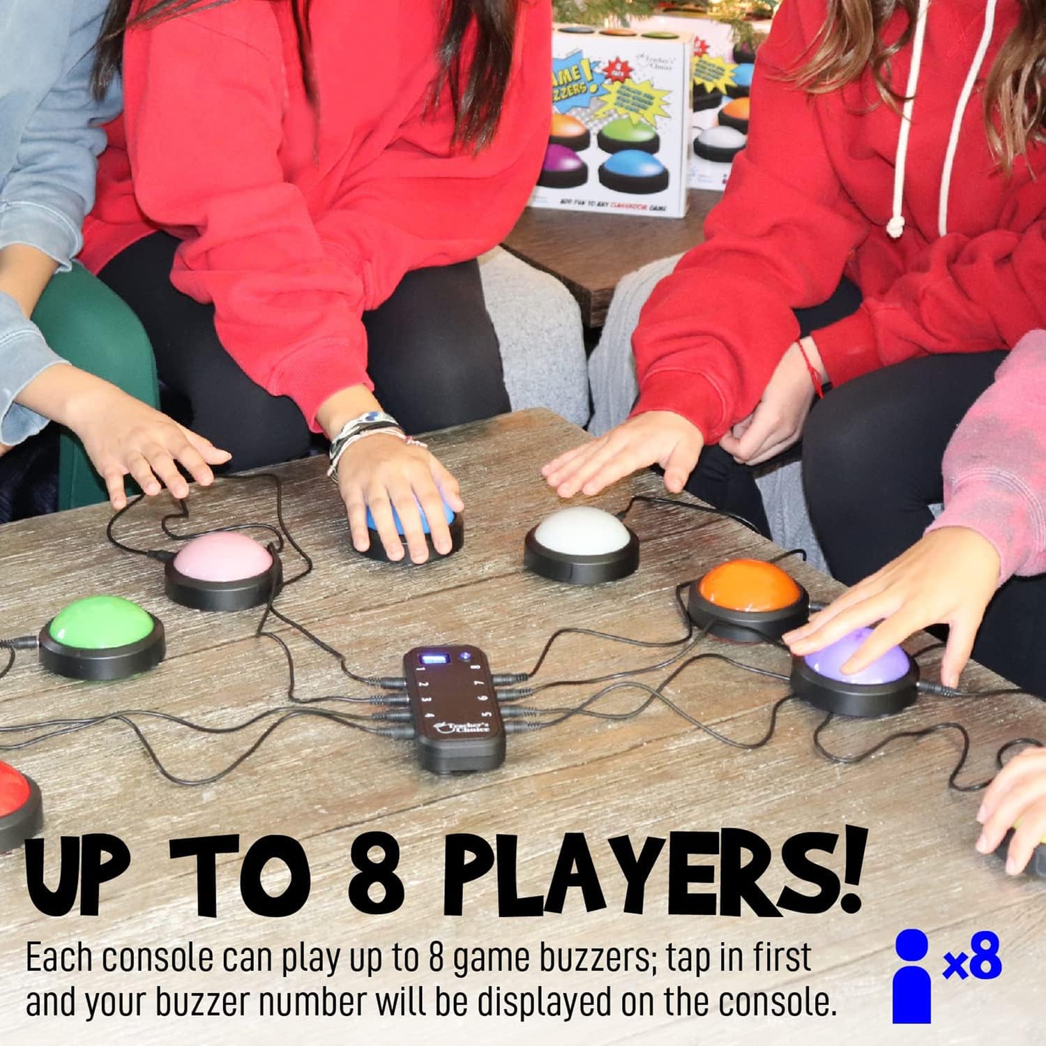 Teachers Choice Light-up Game Buzzer System, 8 Pack