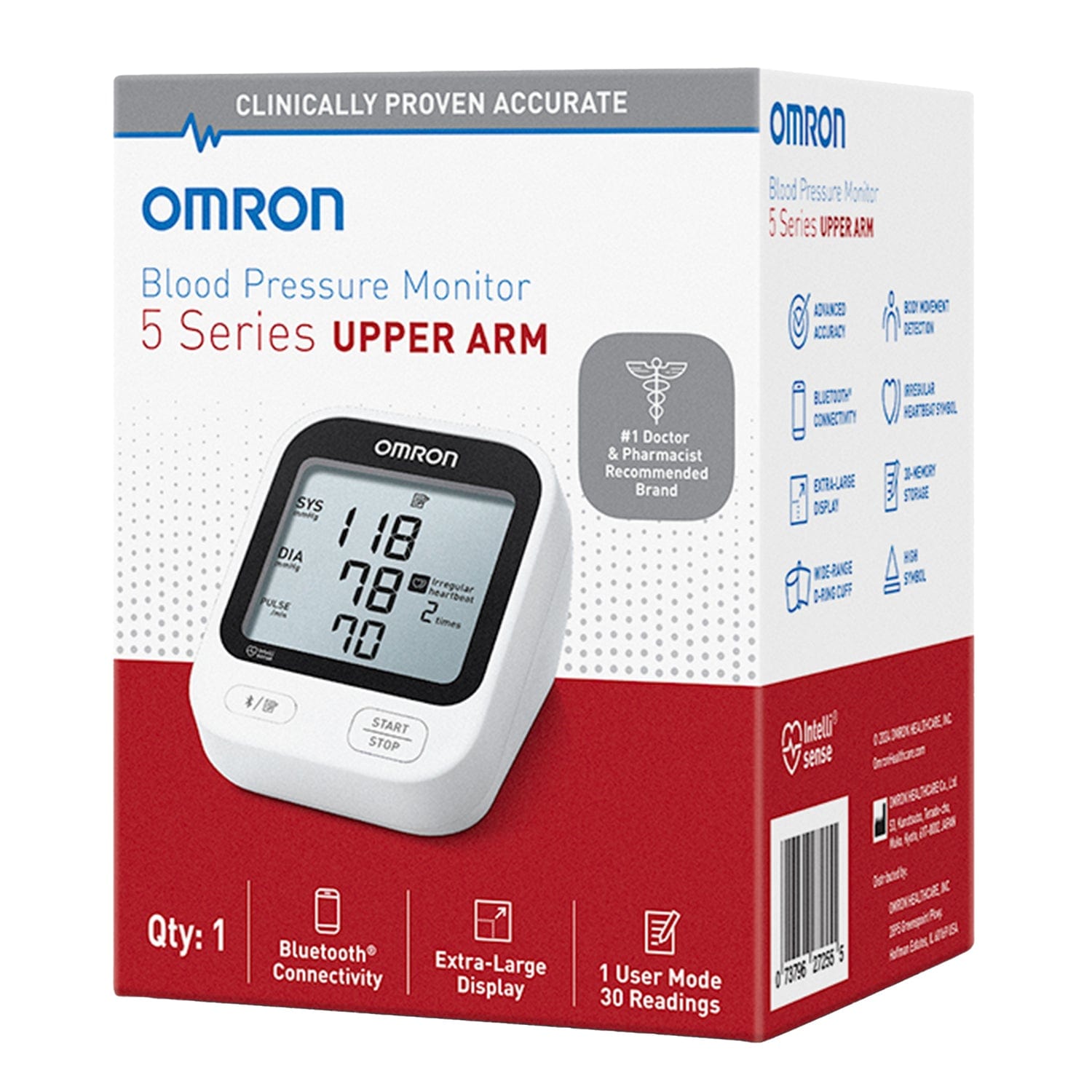 Omron 5 Series Digital Upper Arm Blood Pressure Monitor with D-Ring Cuff