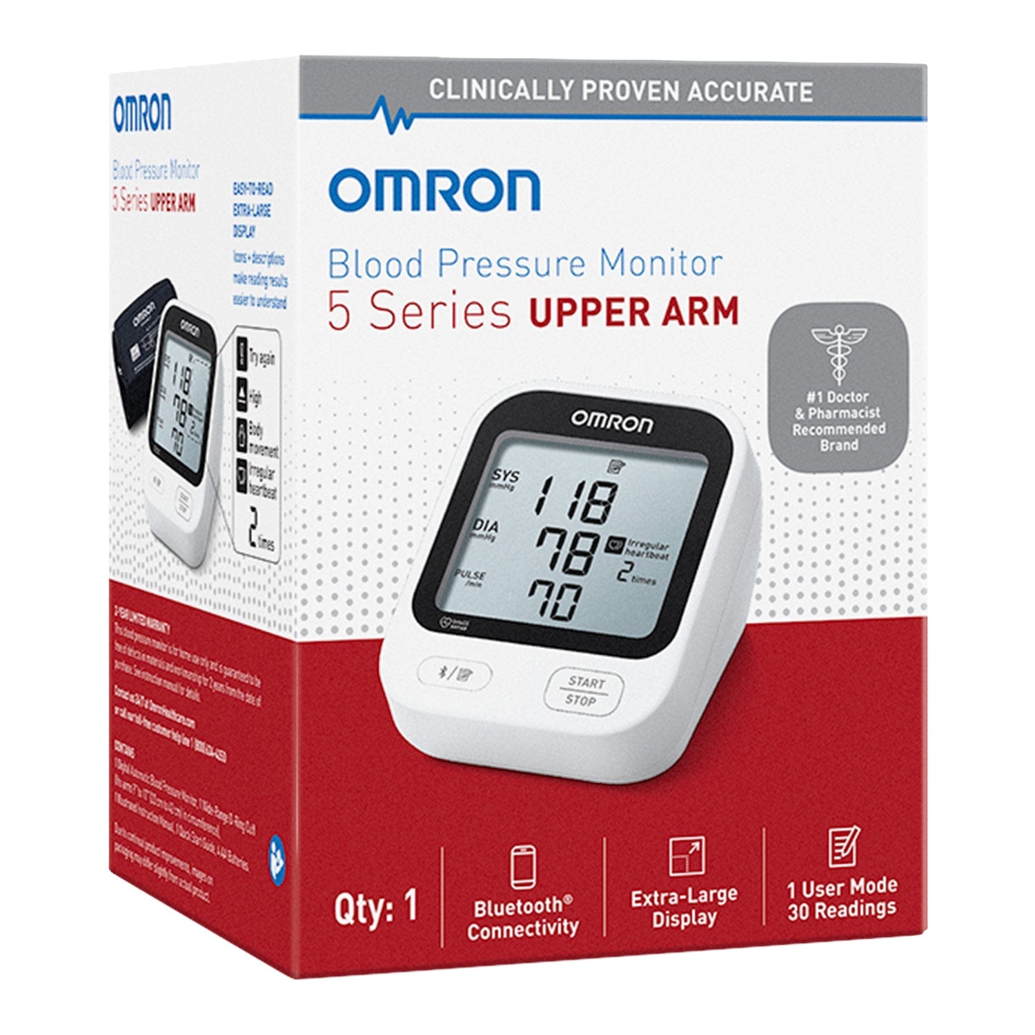 Omron 5 Series Digital Upper Arm Blood Pressure Monitor with D-Ring Cuff