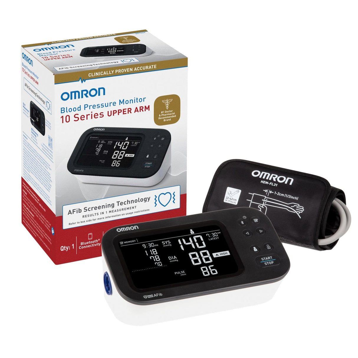 Omron 10 Series Upper Arm Blood Pressure Monitor, BP7465