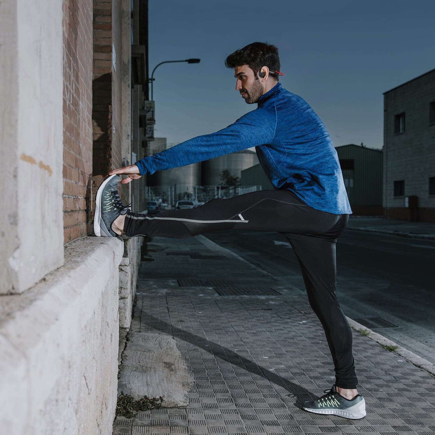 OPN Sound Dashlyte+ Bluetooth Open-Ear Sports Headphones with Mic and LED Neckband, up to 17 Hours Play Time, IPX5 Sweat-Resistant