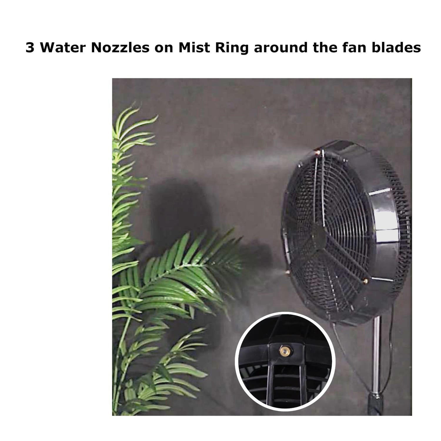 Optimus 18-In. 3-Speed Oscillating Outdoor Stand Fan with Misting Ring, Black, F-1888