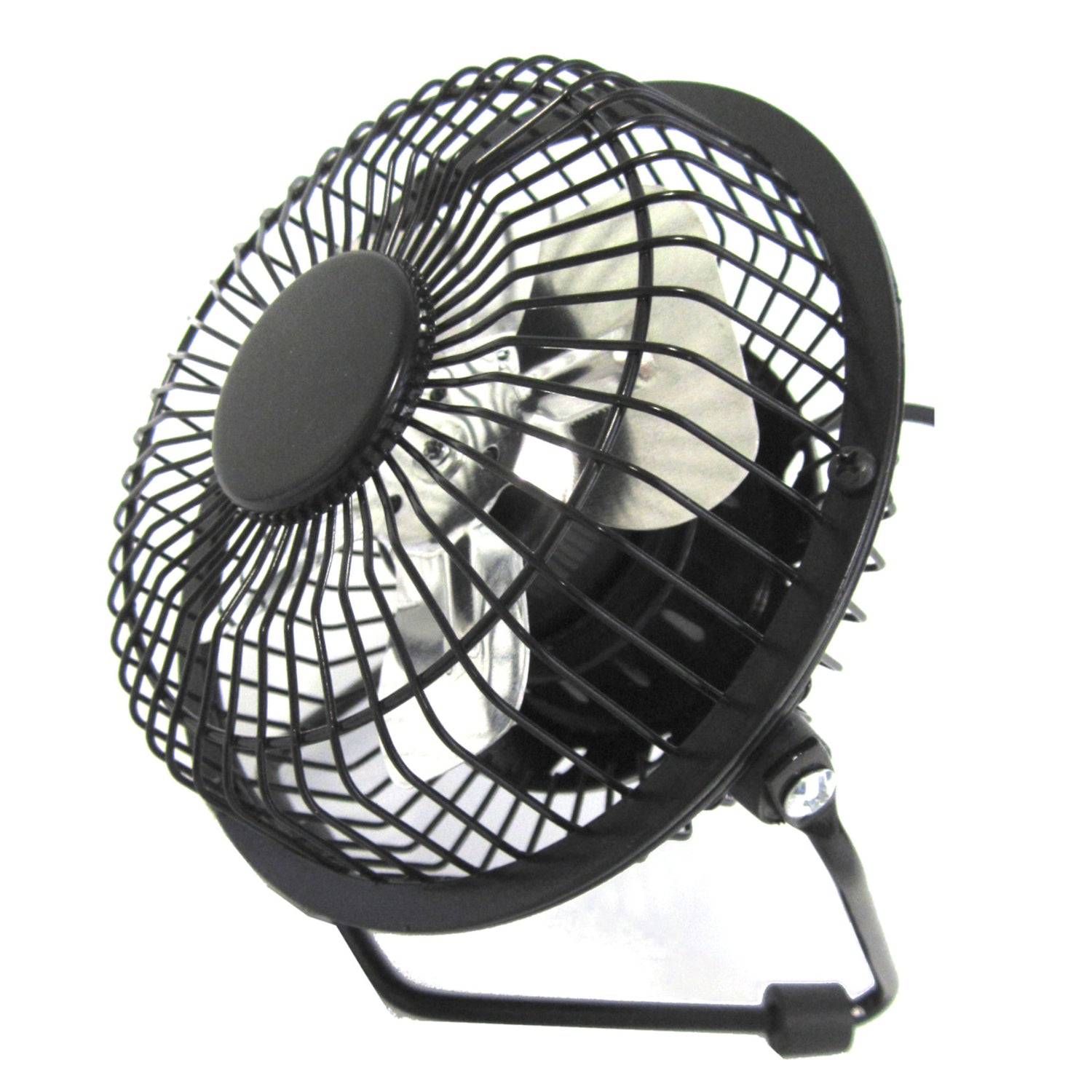 Optimus 4-In. Portable Personal Mini Fan, Single Speed, 37 CFM, 1 Blade, 360° Tilt, 2.5 Watts, USB/AC Powered, 48-In. USB Cable