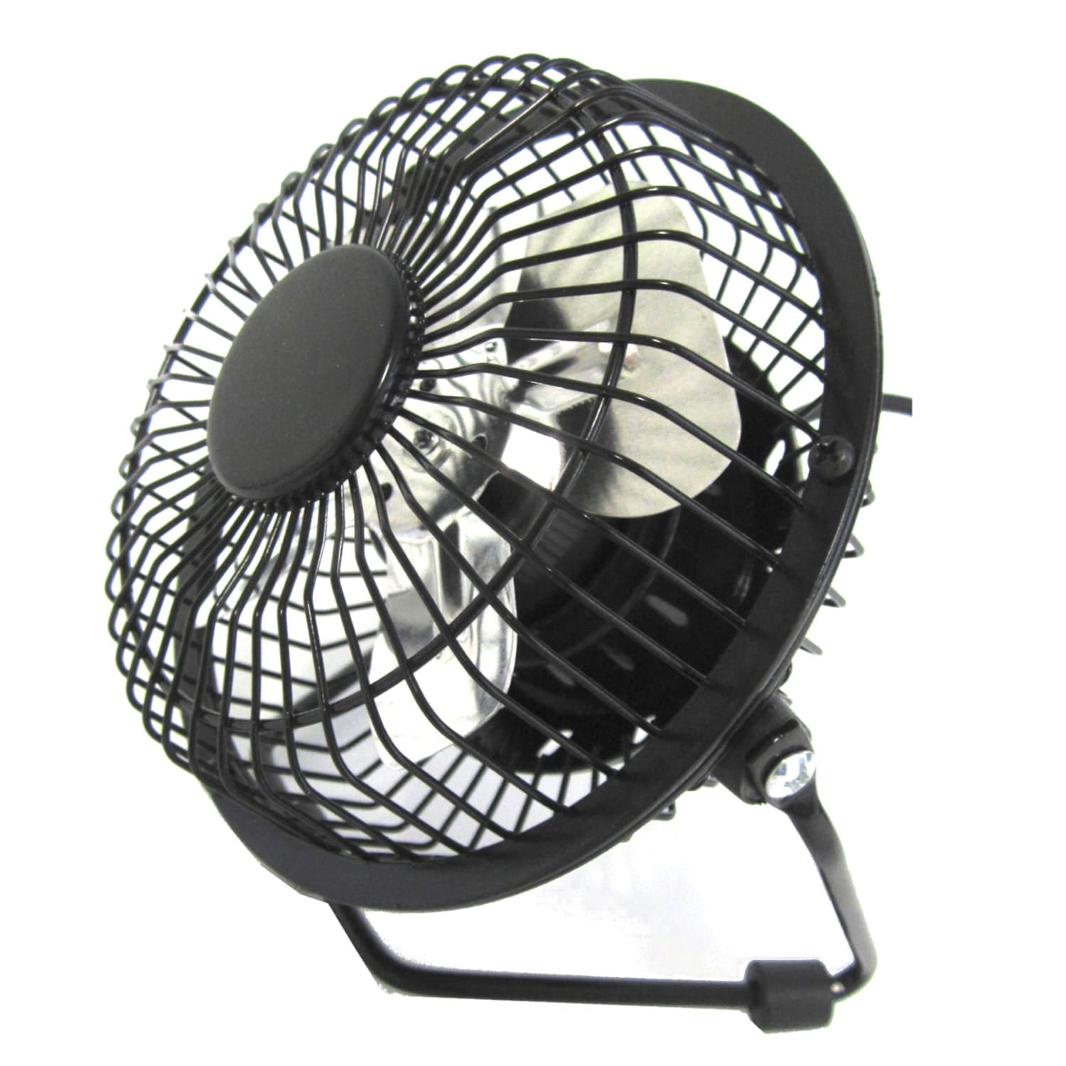 Optimus 4-In. Portable Personal Mini Fan, Single Speed, 37 CFM, 1 Blade, 360° Tilt, 2.5 Watts, USB/AC Powered, 48-In. USB Cable