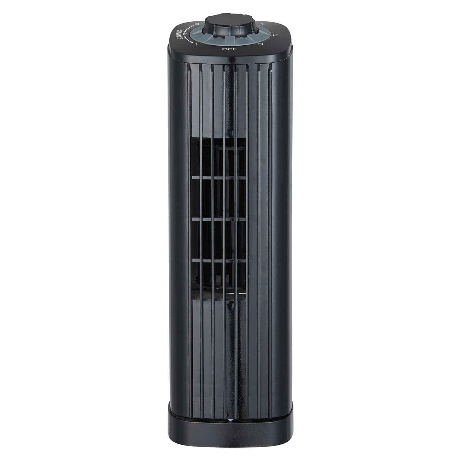 Optimus 14-In. Portable Oscillating Ultra-Slim Desktop Mini Tower Fan with 3 Speeds, 550 CFM, 70° Oscillation, 50 Watts, 72-In. Cord, Black