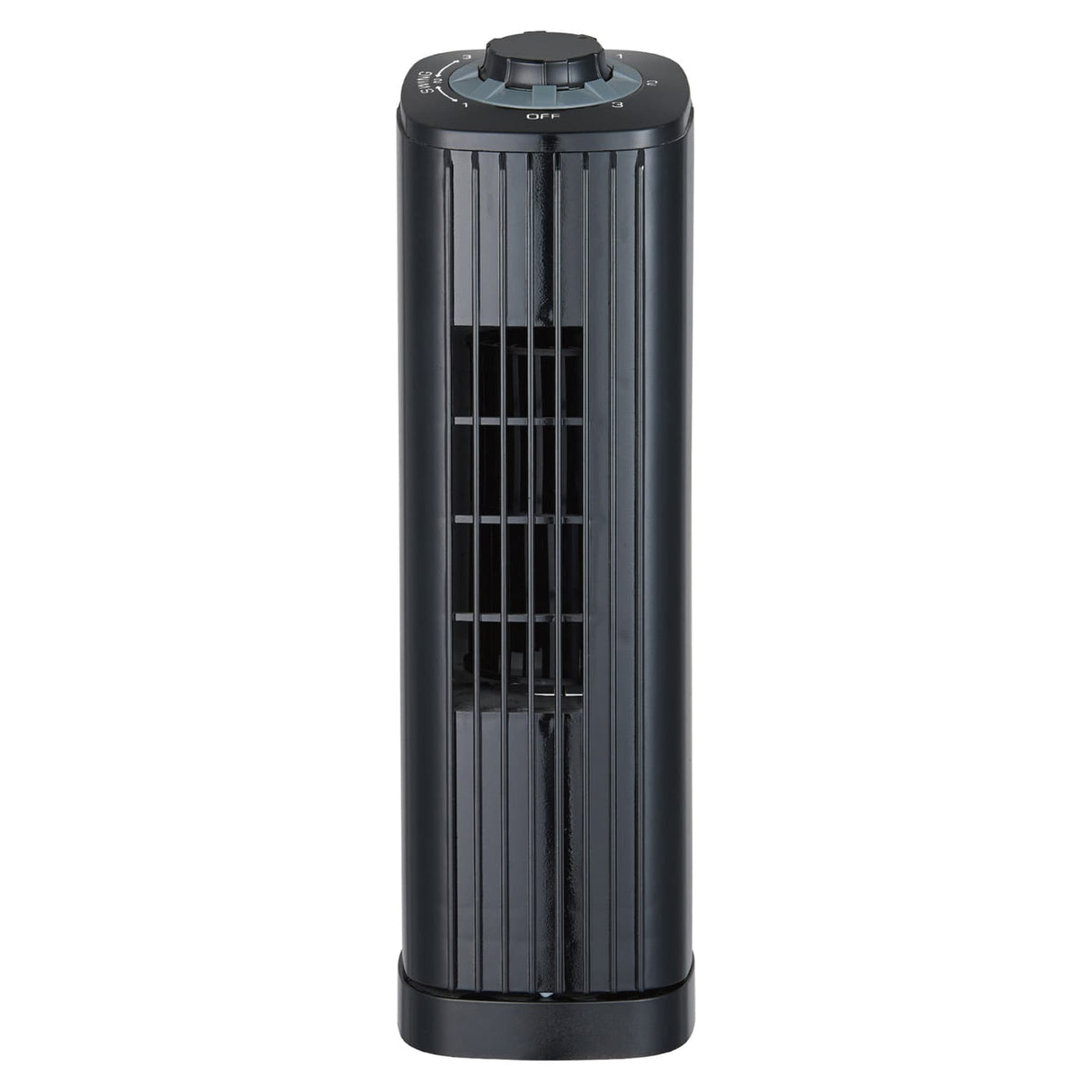 Optimus 14-In. Portable Oscillating Ultra-Slim Desktop Mini Tower Fan with 3 Speeds, 550 CFM, 70° Oscillation, 50 Watts, 72-In. Cord, Black