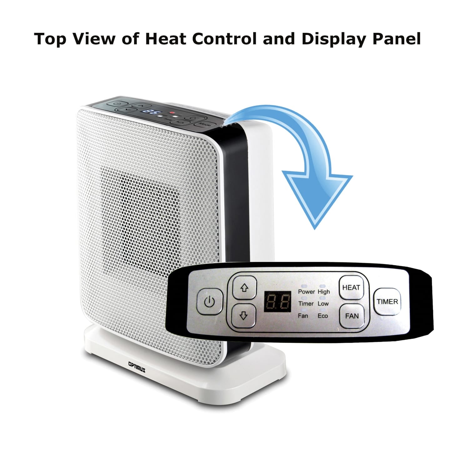 Optimus 1500-Watt-Max Portable Oscillating Ceramic Heater with Electronic Digital Thermostat, H-7245