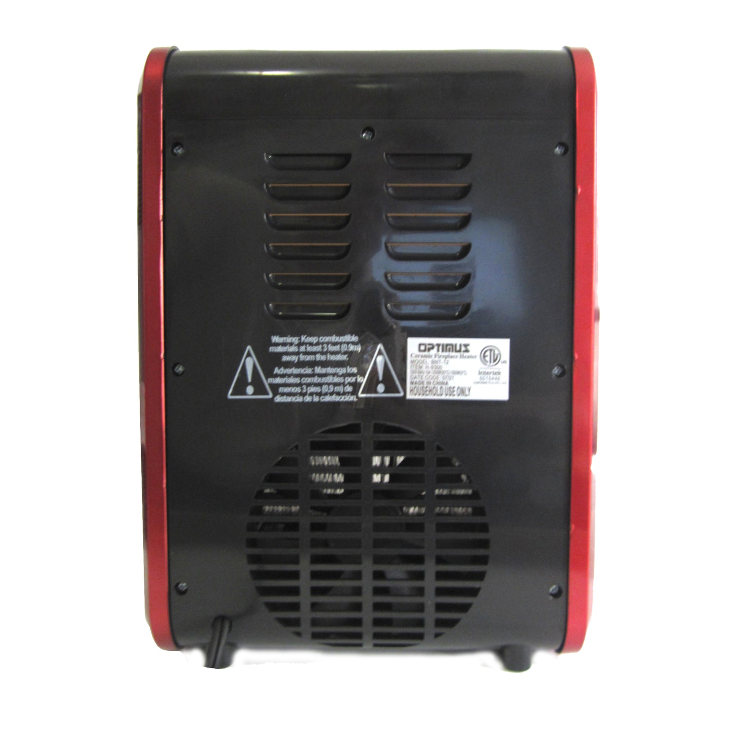 Optimus 1200-Watt-Max Mini Electric Flame-Effect Fireplace Heater, H-9300, Red