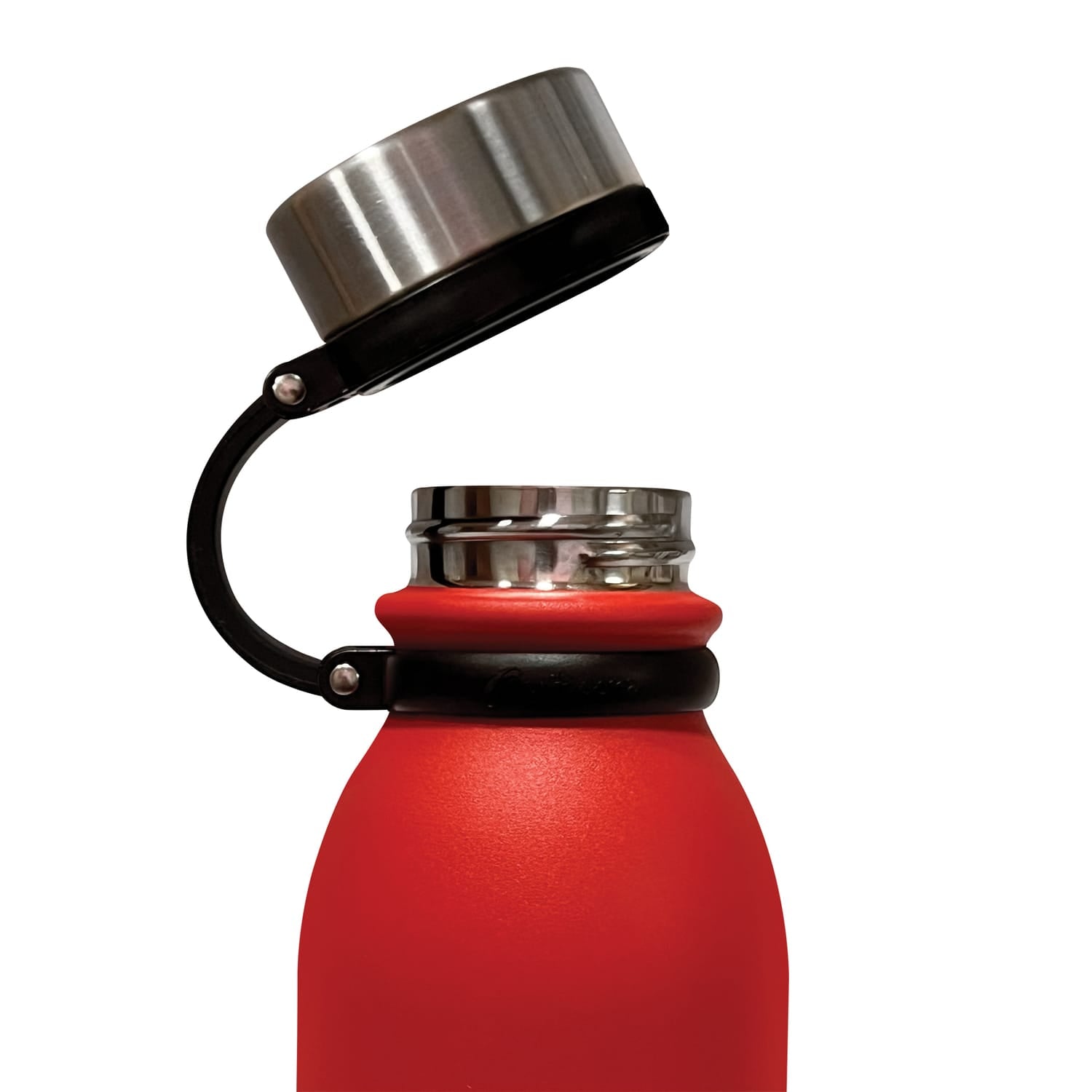 Outdoors Professional 20-Oz. Stainless Steel Double-Walled Vacuum-Insulated Travel Bottle with Leakproof Screw Cap, Red