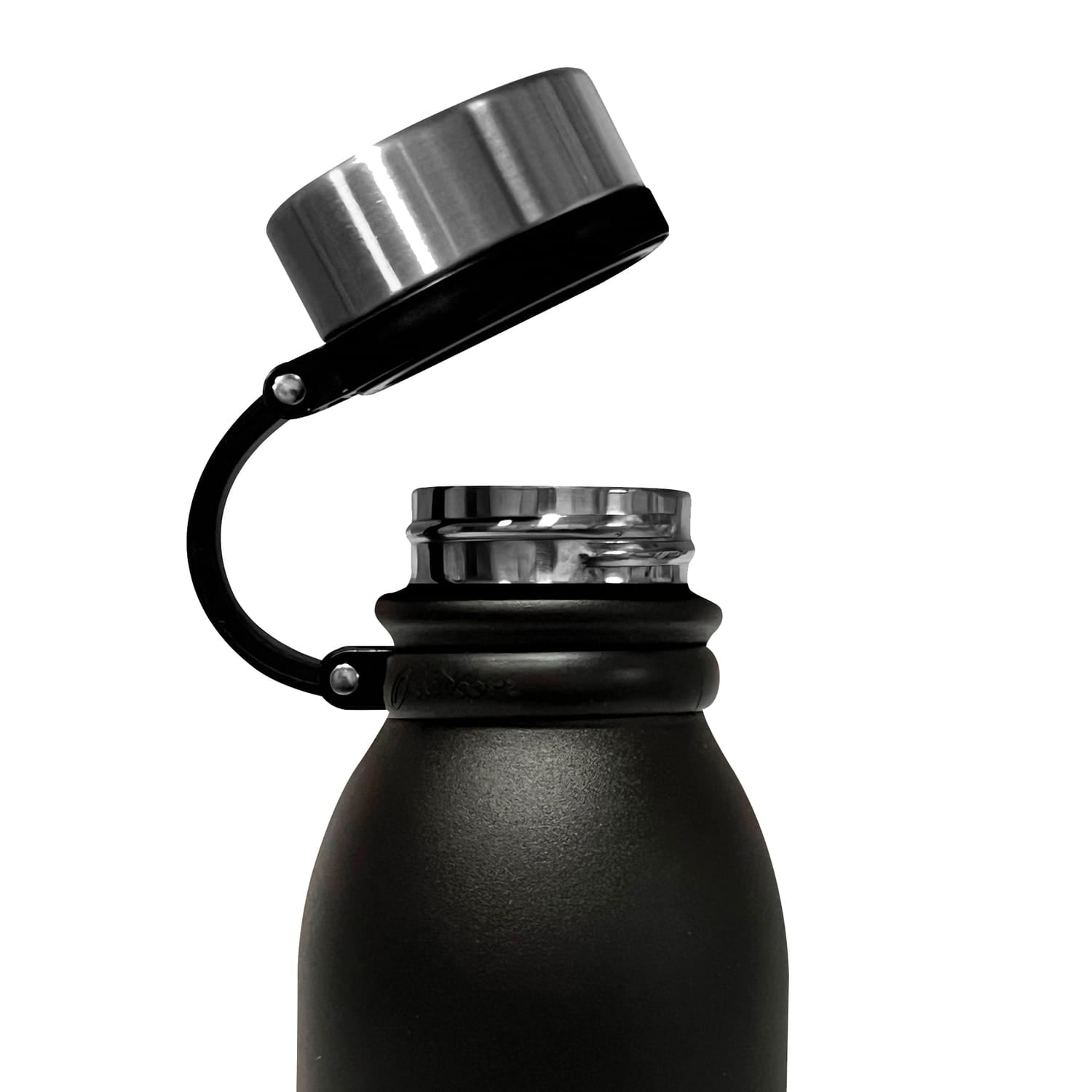 Outdoors Professional 20-Oz. Stainless Steel Double-Walled Vacuum-Insulated Travel Bottle with Leakproof Screw Cap, Black