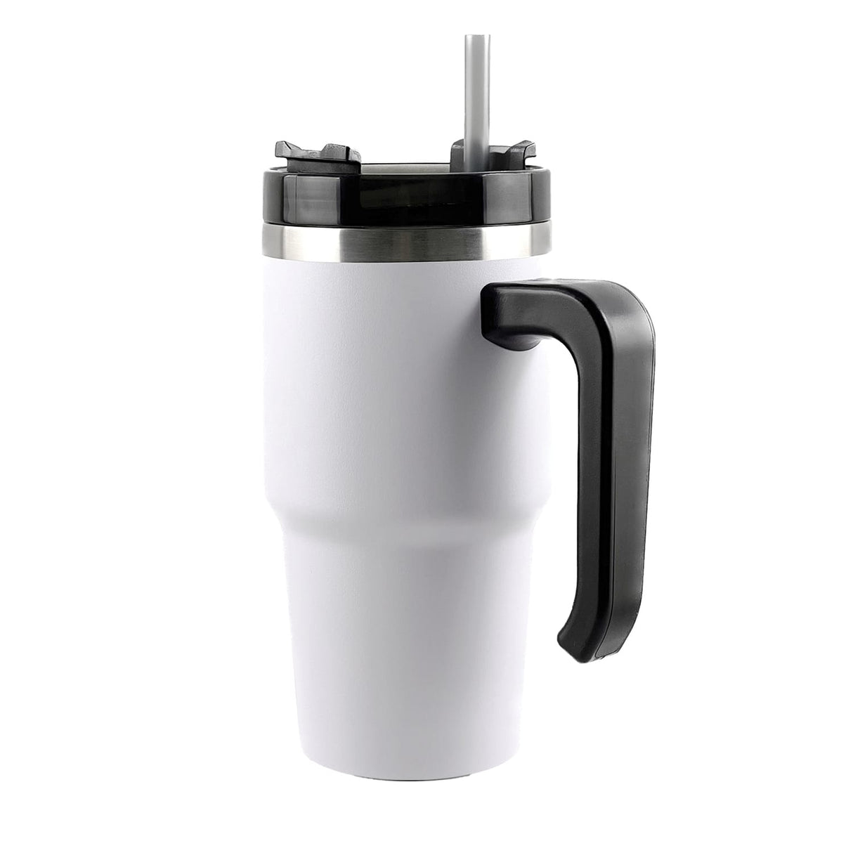 Outdoors Professional 20-Oz. Stainless Steel Double-Walled Insulated Tumbler with Straw, White