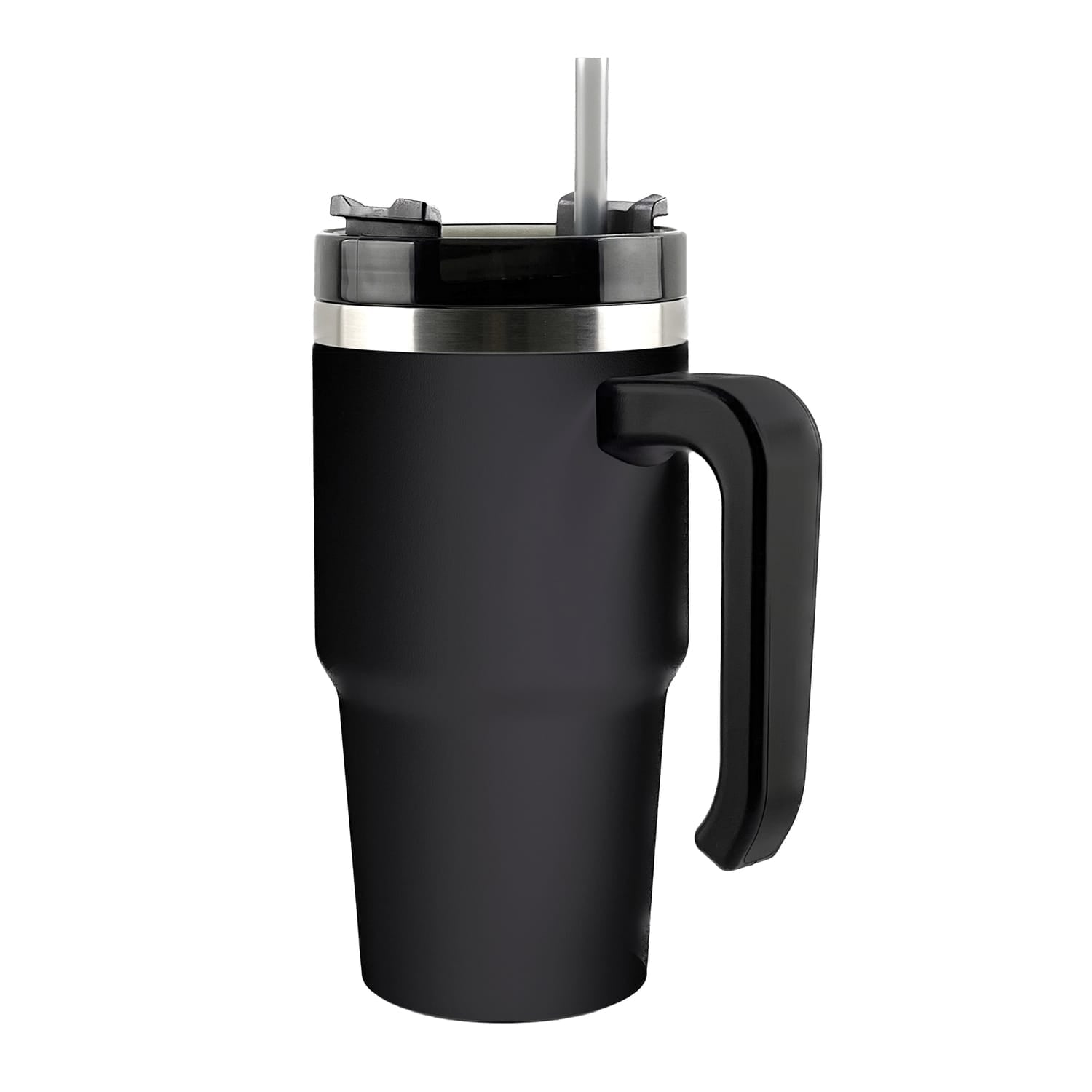 Outdoors Professional 20-Oz. Stainless Steel Double-Walled Insulated Tumbler with Straw, Black
