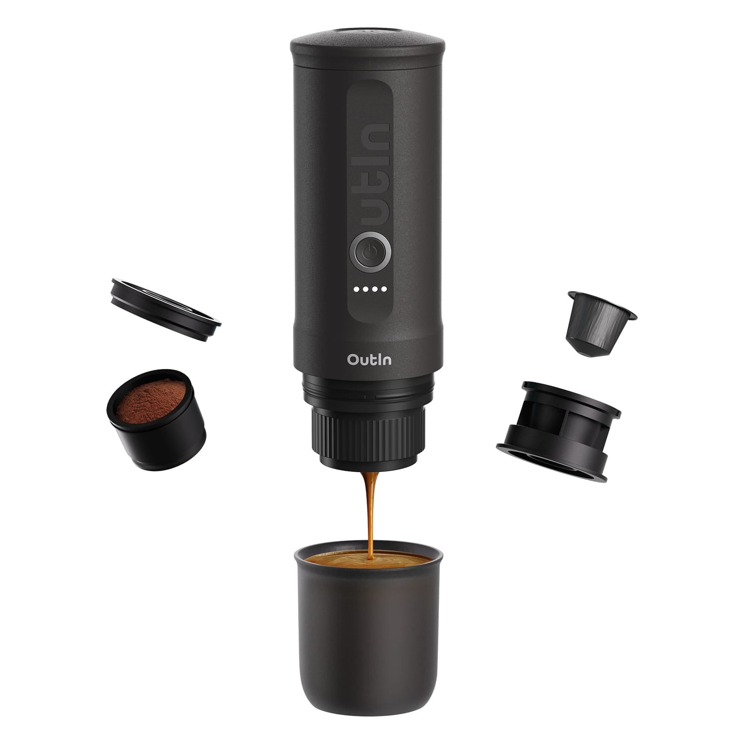OutIn Nano Portable Electric Espresso Machine, Space Gray