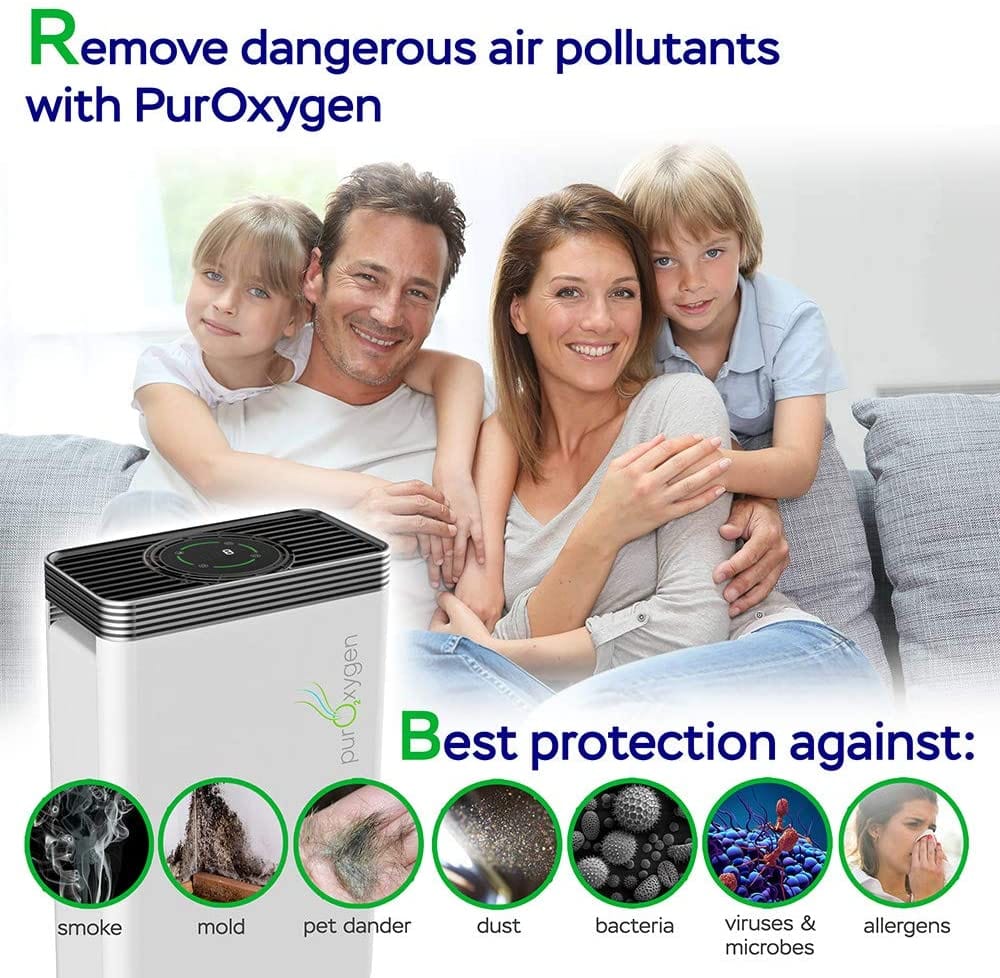 PurOxygen HEPA Air Purifier with UV Sanitizer and Ionizer