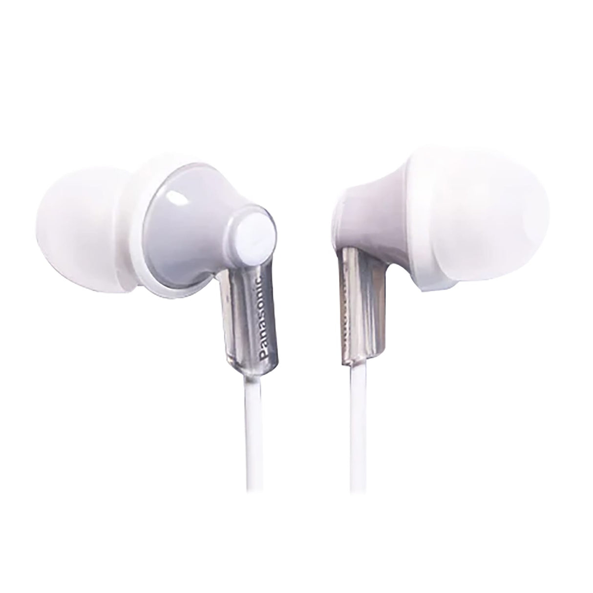 Panasonic ErgoFit Wired In-Ear Earbud Headphones with Right-Angle 3.5-mm Connector, RP-HJE120, Silver