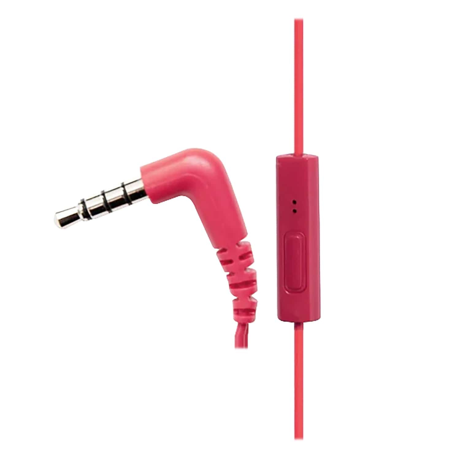 Panasonic ErgoFit Wired In-Ear Earbud Headphones with In-Line Mic/Call Remote and Right-Angle 3.5-mm TRRS Connector, RP-TCM125, Matte Black/Red