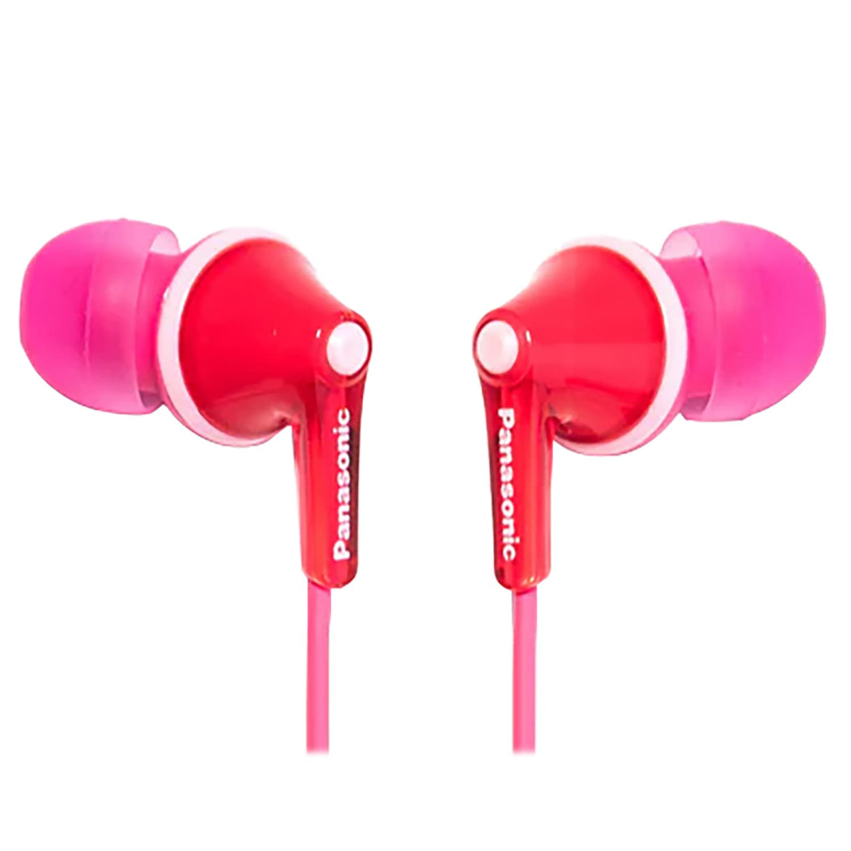 Panasonic ErgoFit Wired In-Ear Earbud Headphones with In-Line Mic/Call Remote and Right-Angle 3.5-mm TRRS Connector, RP-TCM125, Pink