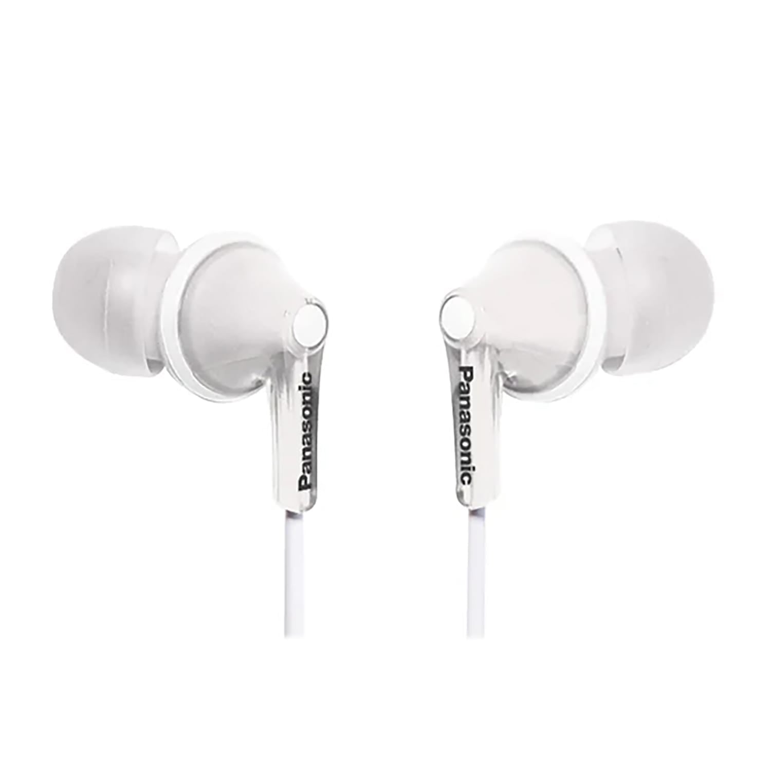 Panasonic ErgoFit Wired In-Ear Earbud Headphones with In-Line Mic/Call Remote and Right-Angle 3.5-mm TRRS Connector, RP-TCM125, White