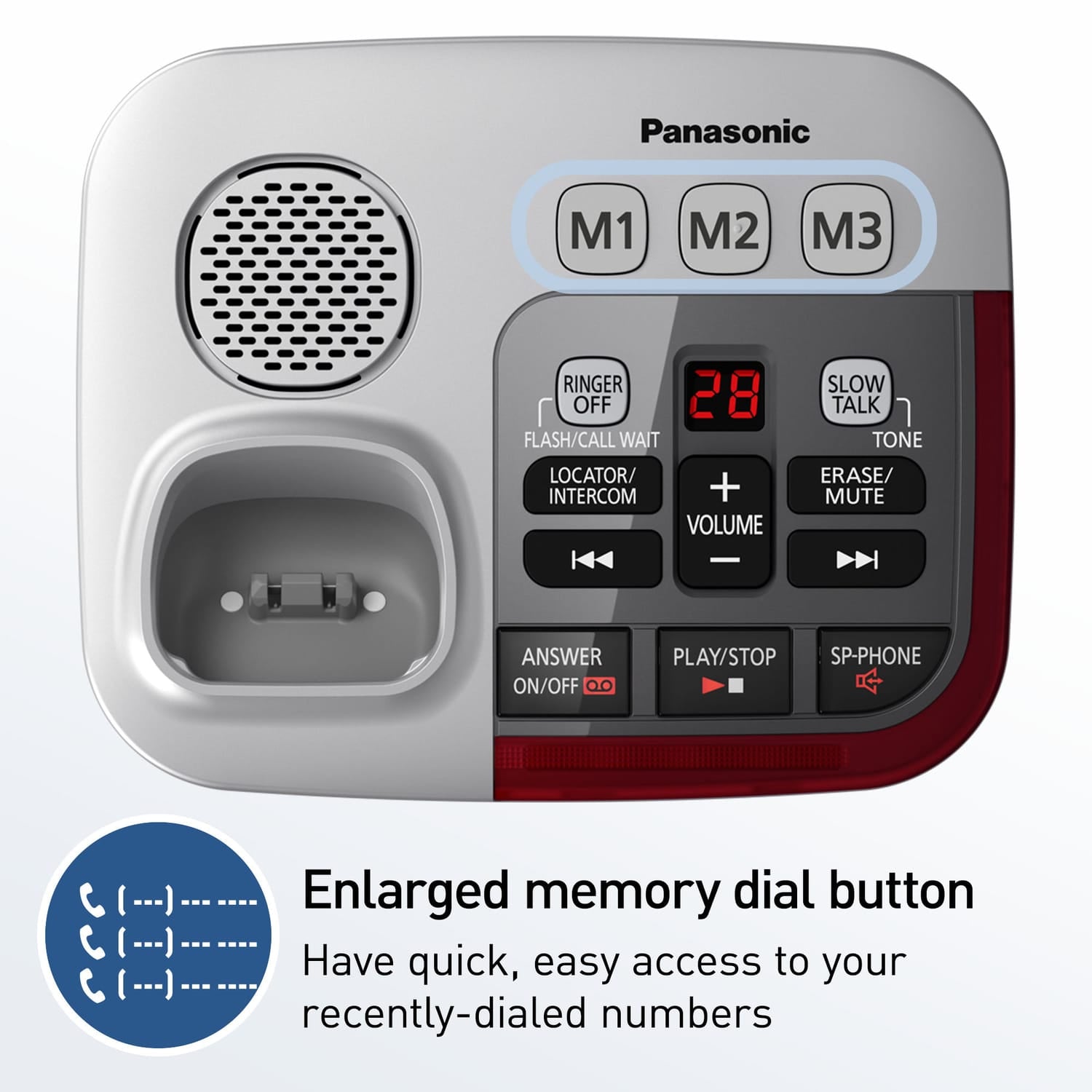 Panasonic 1-Handset DECT 6.0 50-dB Amplified/Expandable Cordless Phone System for Landline, Answering System, Noise Reduction, and Visual Ringer
