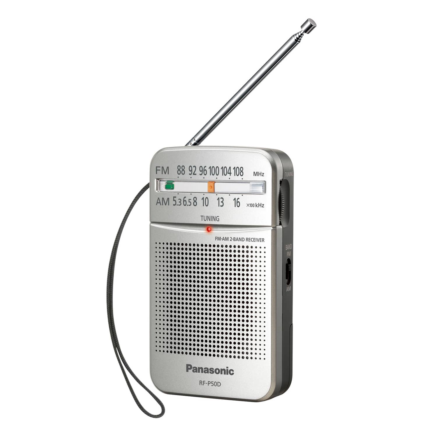 Panasonic Portable Pocket AM/FM Radio, Silver, RF-P50