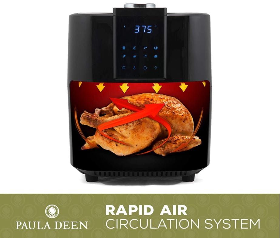 Paula Deen PDA001-RB 13 QT 1700 Watt XXXL Family-Sized Air Fryer Oven with Rapid Air Circulation System, Black - Refurbished