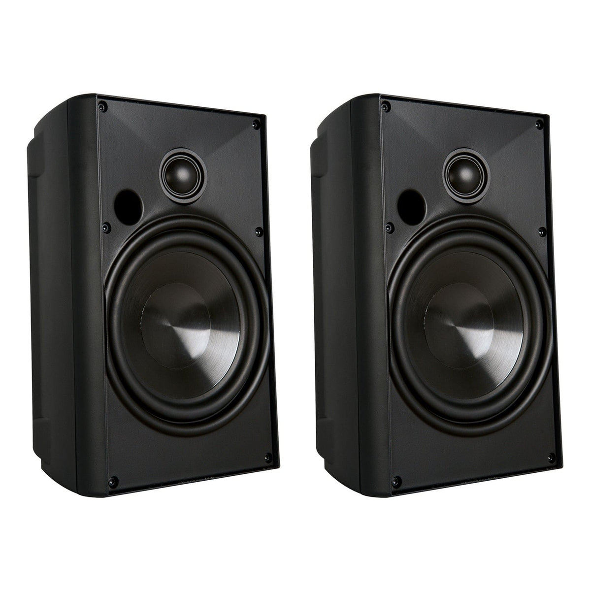 Proficient Audio 5-1/4-In. 125-Watt AW525 Indoor/Outdoor Speaker Pair with Polypropylene Woofer and Pivoting Supernil Soft-Dome Tweeter, 8 Ohms, Black