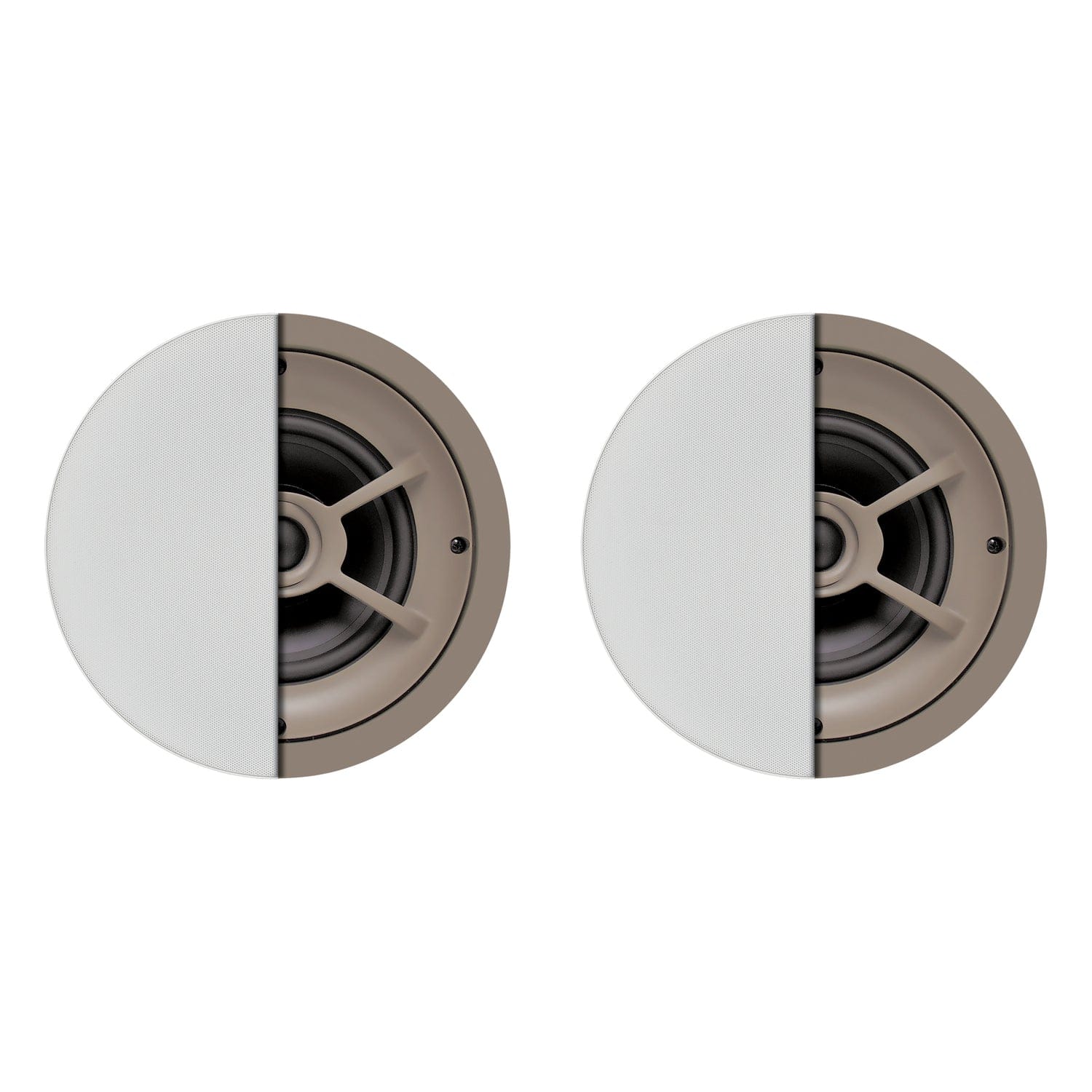 Proficient Audio 6-1/2-In. 100-Watt Protege C621 2-Way In-Ceiling Speaker Pair with Polypropylene Woofer and Pivoting Silk-Dome Tweeter, 8 Ohms