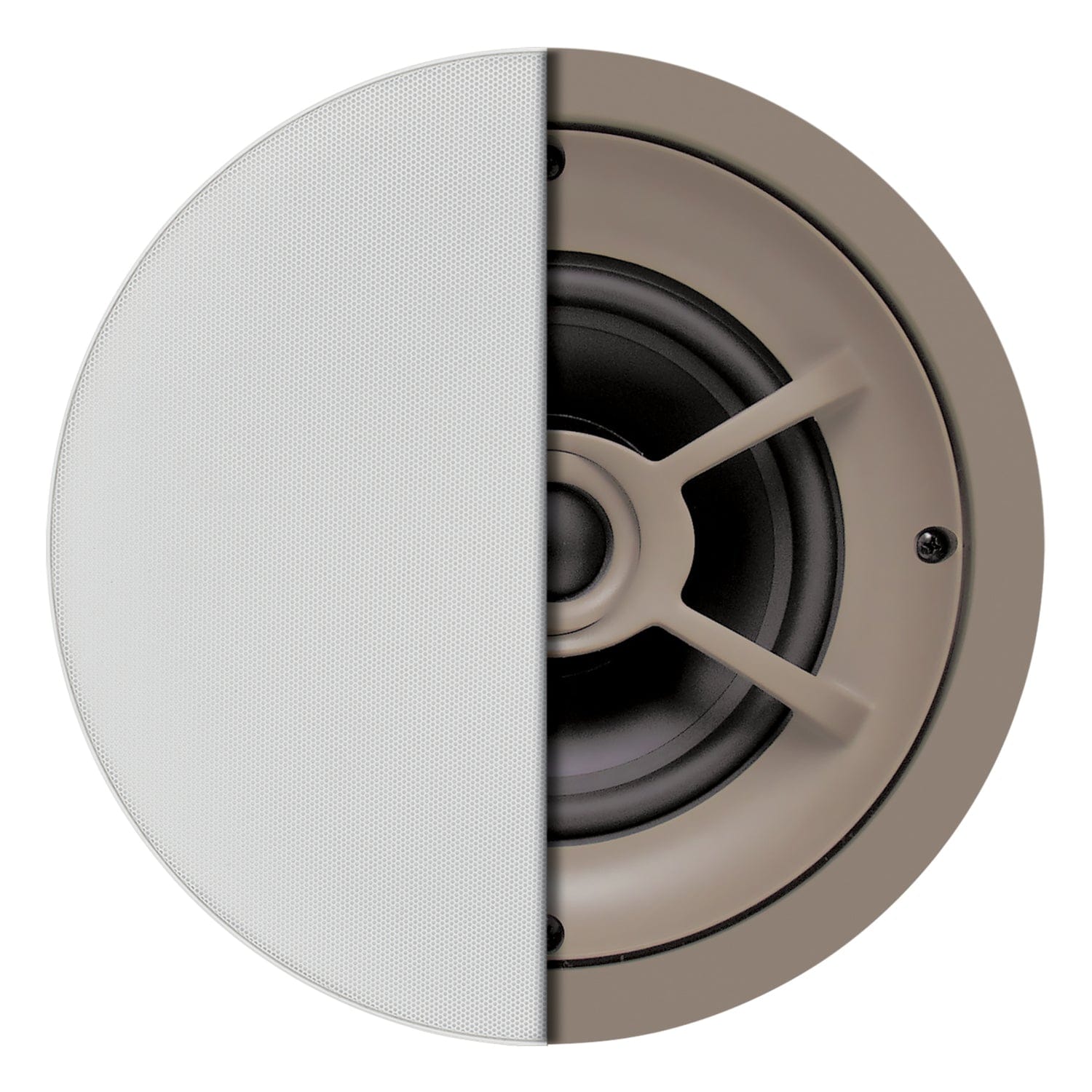 Proficient Audio 6-1/2-In. 100-Watt Protege C621 2-Way In-Ceiling Speaker Pair with Polypropylene Woofer and Pivoting Silk-Dome Tweeter, 8 Ohms
