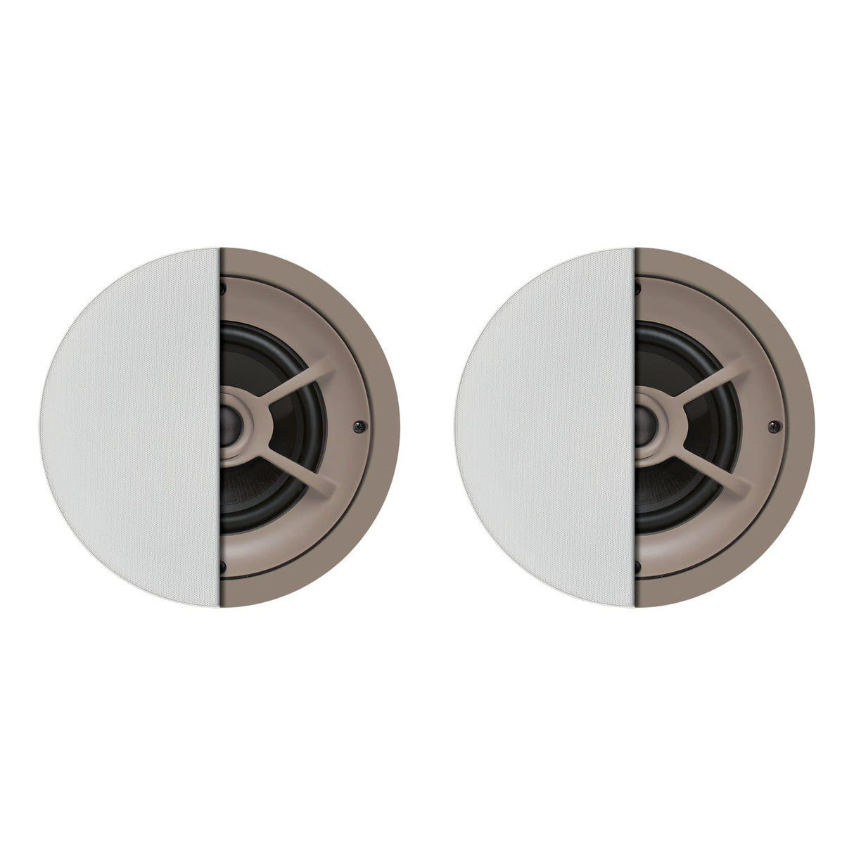 Proficient Audio 6-1/2-In. 100-Watt Protege C626 2-Way In-Ceiling Speaker Pair with Graphite Woofer and Pivoting Silk-Dome Tweeter, 8 Ohms