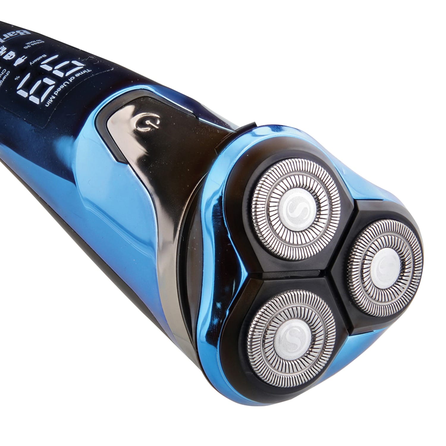 Barbasol Men's Rechargeable Wet/Dry LCD Lithium Rotary Shaver with Pop-up Trimmer
